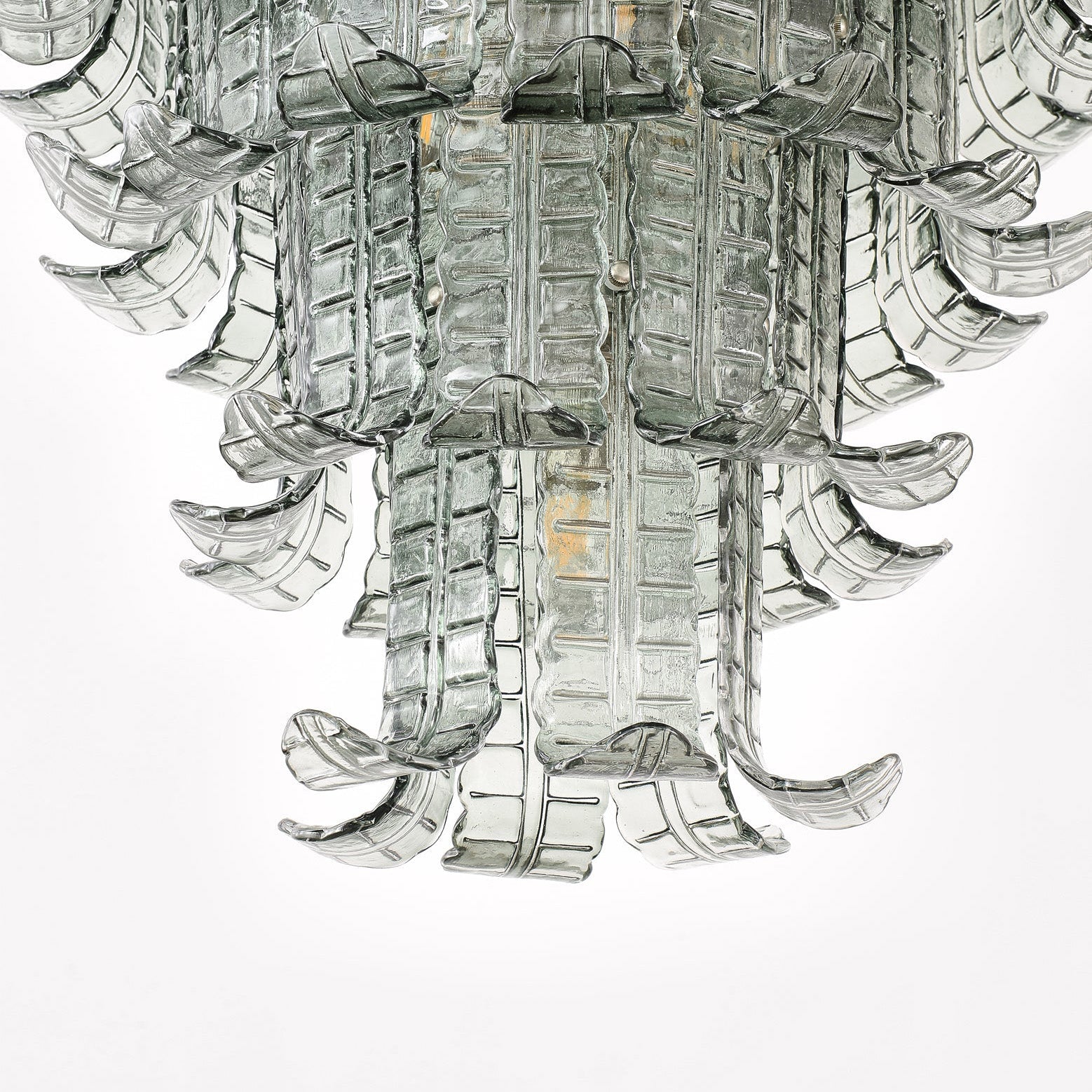 Murano Glass Palm Leaf Chandelier - Elegant Venetian Style Ceiling Light Fixture for Dining Room, Living Room, or Bedroom Decor