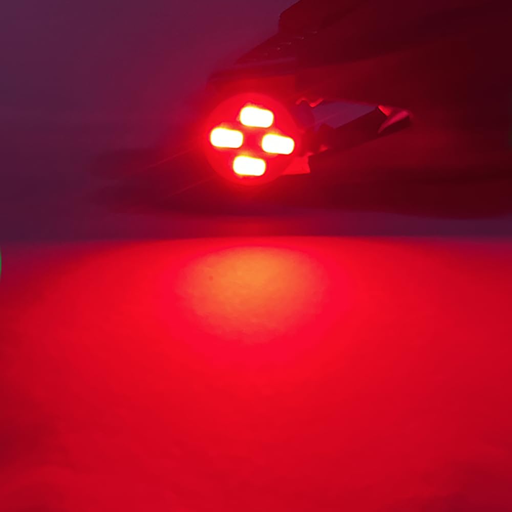 10pcs DC6-24V BA7S LED Bulbs Red 3014 4SMD Chips - Mini LED Lights for Car Dashboard, Instrument Panel & Interior Lighting - Perfect for Night Driving and Vehicle Customization