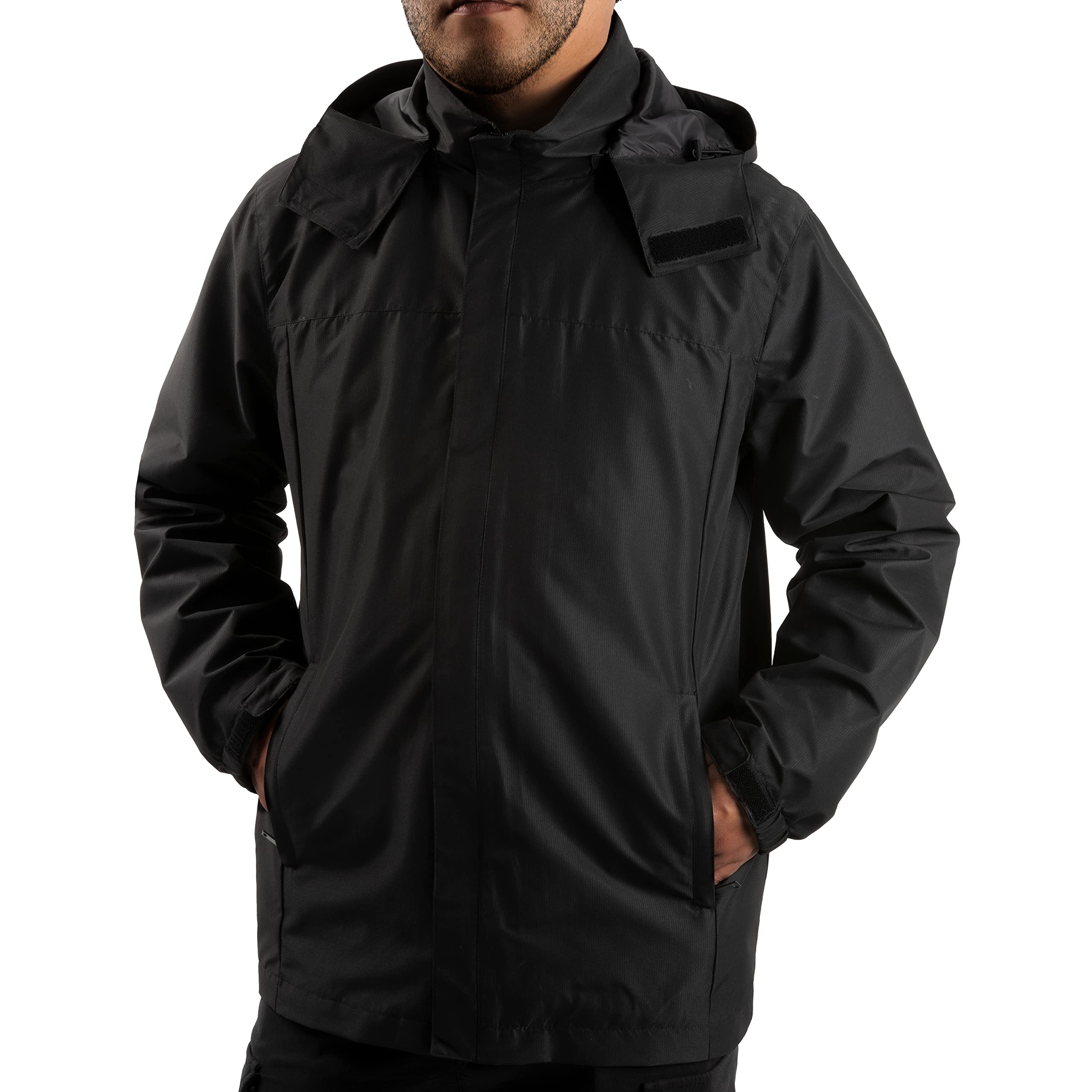 Men's Lightweight Waterproof Rain Jacket with Hood for Hiking & Outdoor Travel