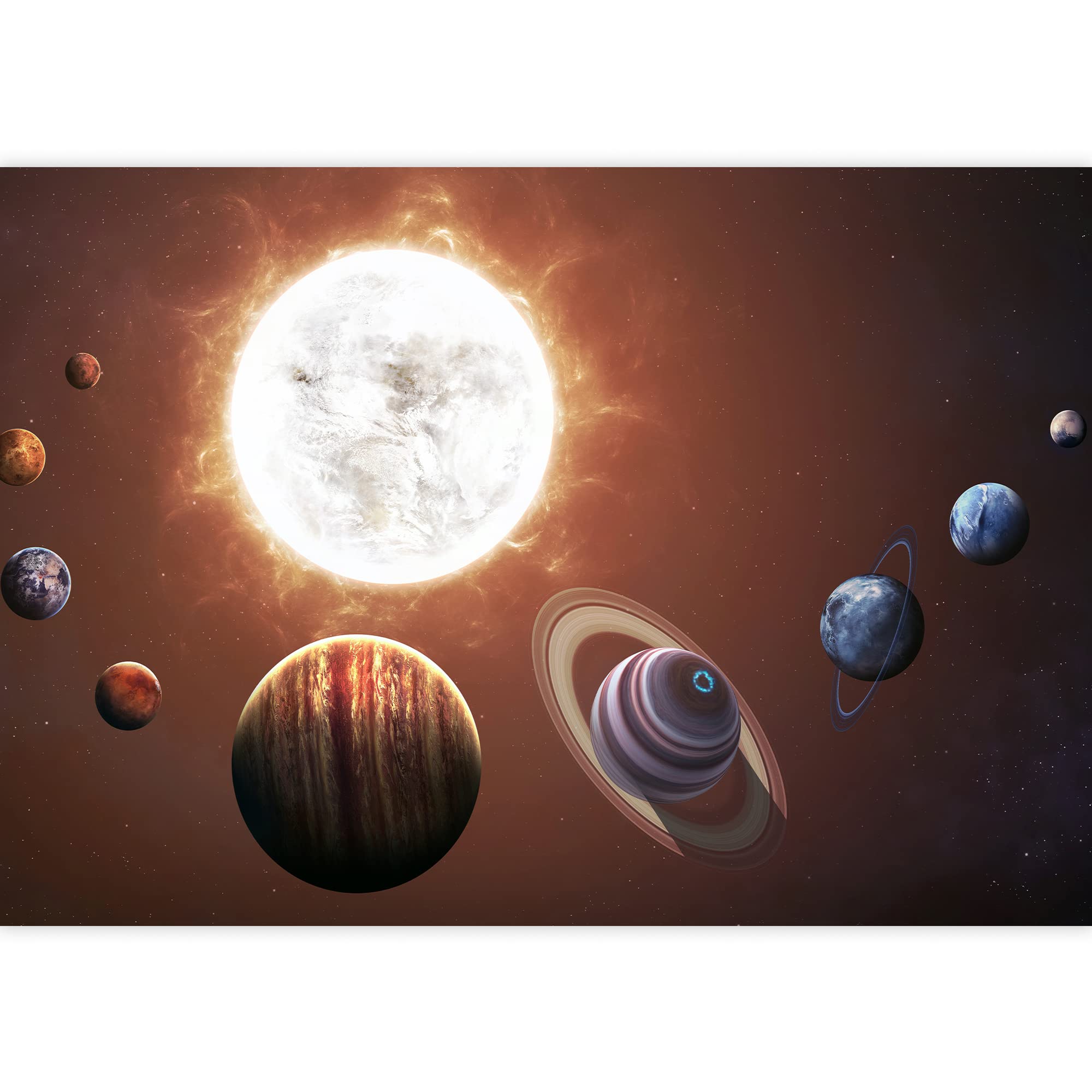 Removable Wallpaper Peel and Stick Wall Murals - 66x96 Inches Space Universe Planets Design for Bedroom, Living Room, Kids Room Decor | Easy to Apply & Remove