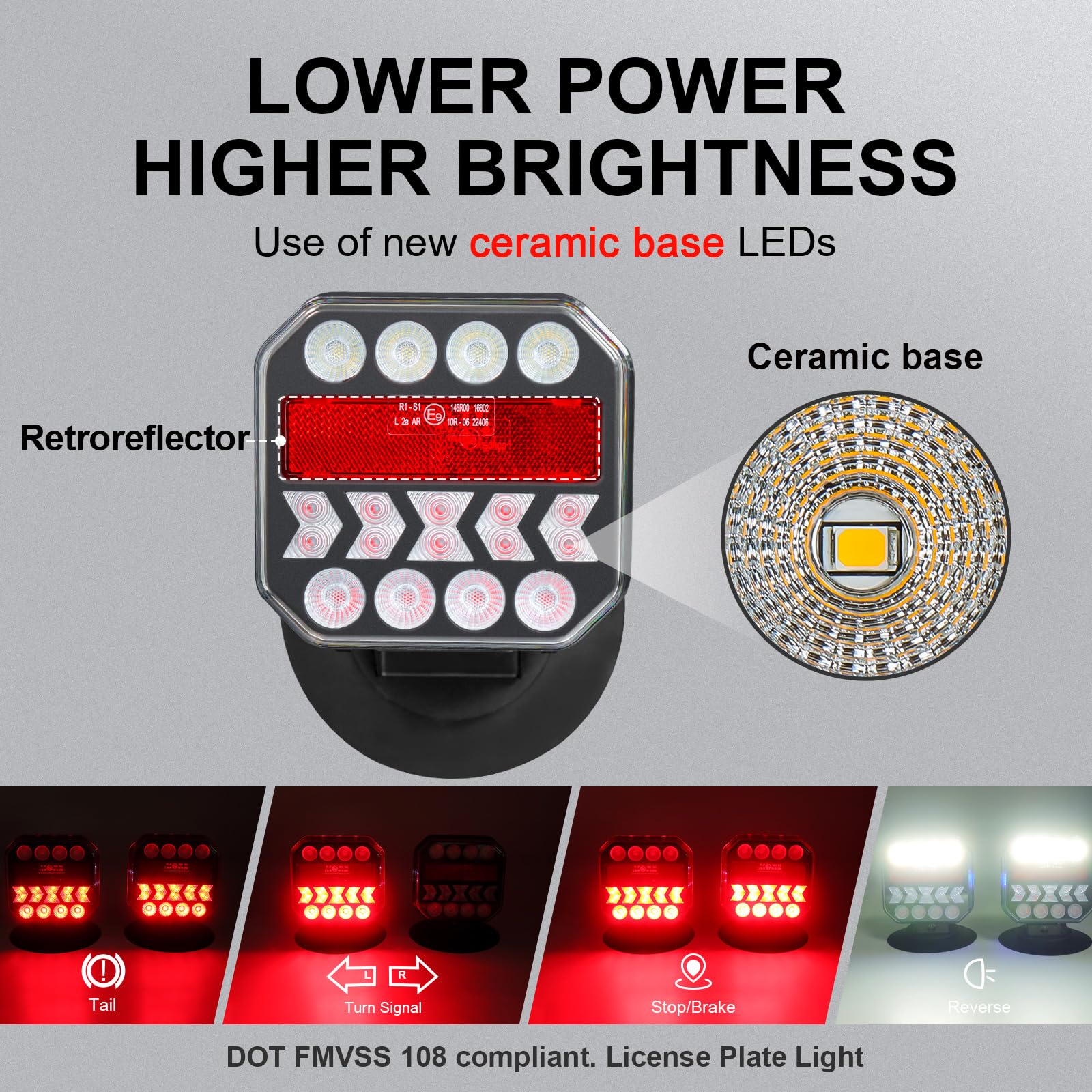 Agrieyes USB-C Wireless Trailer Lights - Adjustable Magnetic Tow Light with Retroreflectors, Rechargeable Towing Light Kit for Trucks, Boats, RVs, Vehicles & Caravans | Perfect for Nighttime Towing, Camping & Road Safety