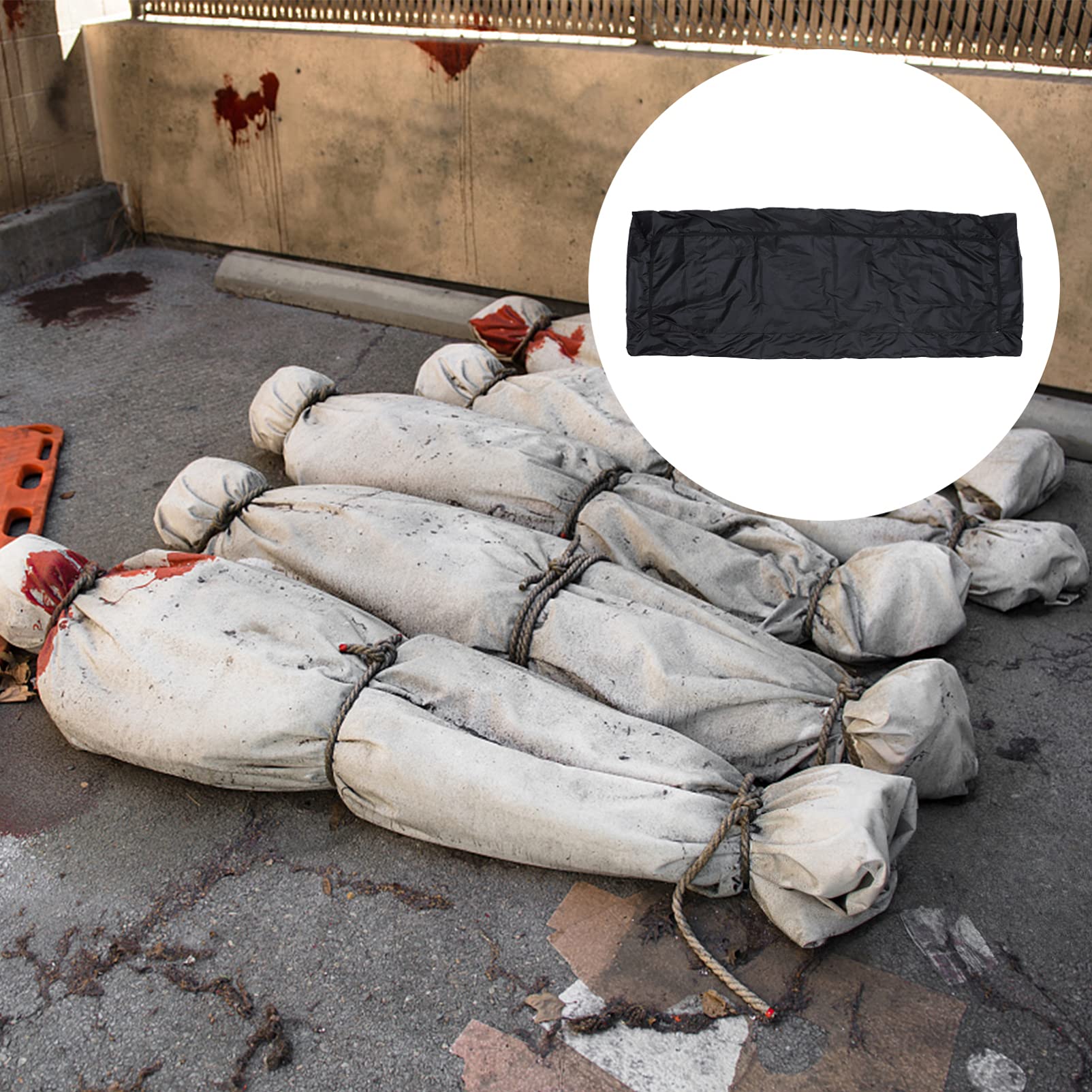 Baluue Heavy-Duty Black Windproof Cadaver Bag - Waterproof & Durable Body Storage for Funeral, Emergency, and Transport Use