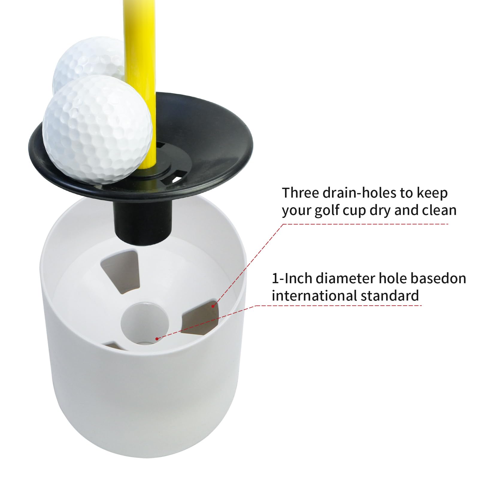 KOFULL Portable 2-Section Fiberglass Golf Putting Green Flag & Hole Cup Set - Professional Yard Practice Equipment with Flagstick - Perfect Golf Training Aid & Gift for Golf Enthusiasts - Ideal for Backyard, Indoor, and Outdoor Practice Sessions
