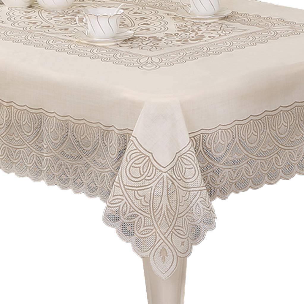 YUBIN Waterproof & Oil-Resistant PVC Table Runner - Decorative Lace Tablecloth for Dining, Coffee, and Kitchen Tables - Perfect for Parties, Weddings, and Daily Use