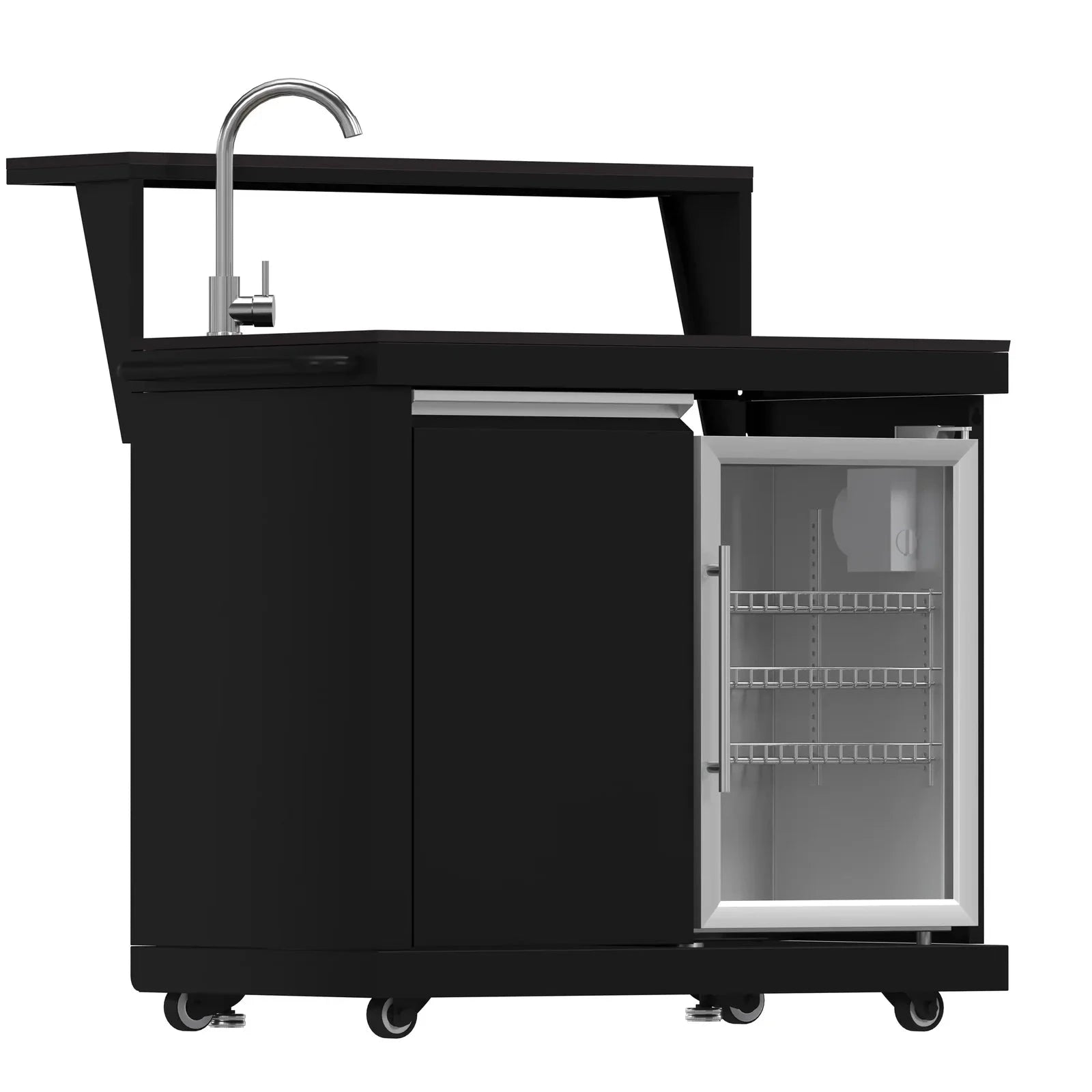 Forno All'Aperto FODKT2568BLK Outdoor Kitchen Set - Premium Stainless Steel BBQ Grill Island with Side Burner & Storage - Perfect for Backyard, Patio, and Poolside Entertaining