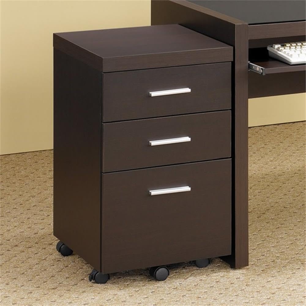 Home Square 4-Piece Office Furniture Set - Bookcase, Desk, Chair & Mobile File Cabinet for Home Office, Study Room & Workspace Organization