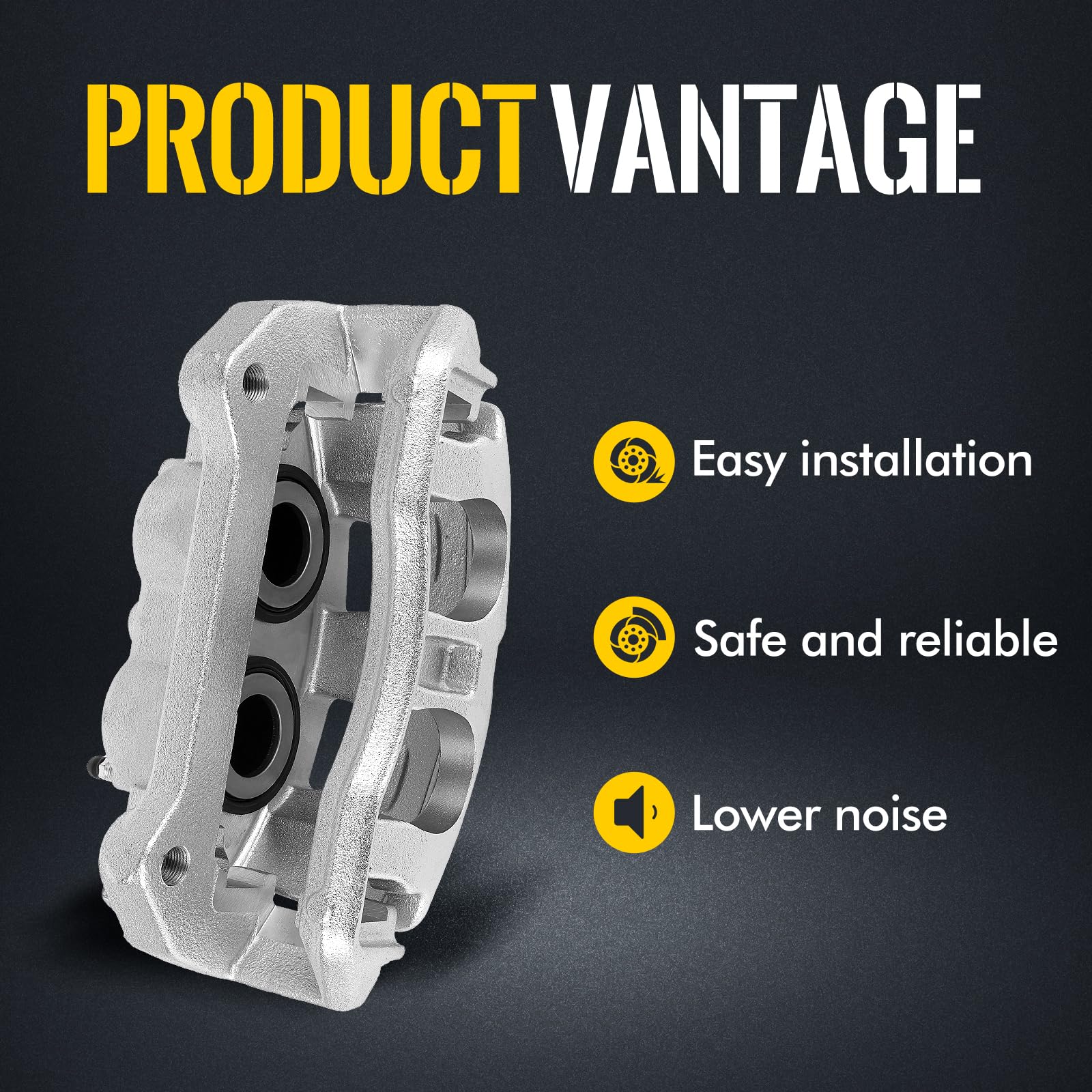 KUSATEC 18B5404 & 18B5405 Front Disc Brake Caliper with Bracket - Compatible with 2012-2016 Ford F-150 & 2011-2013 Lobo - Left & Right Side - Perfect for Off-Roading, Towing, and Daily Commuting