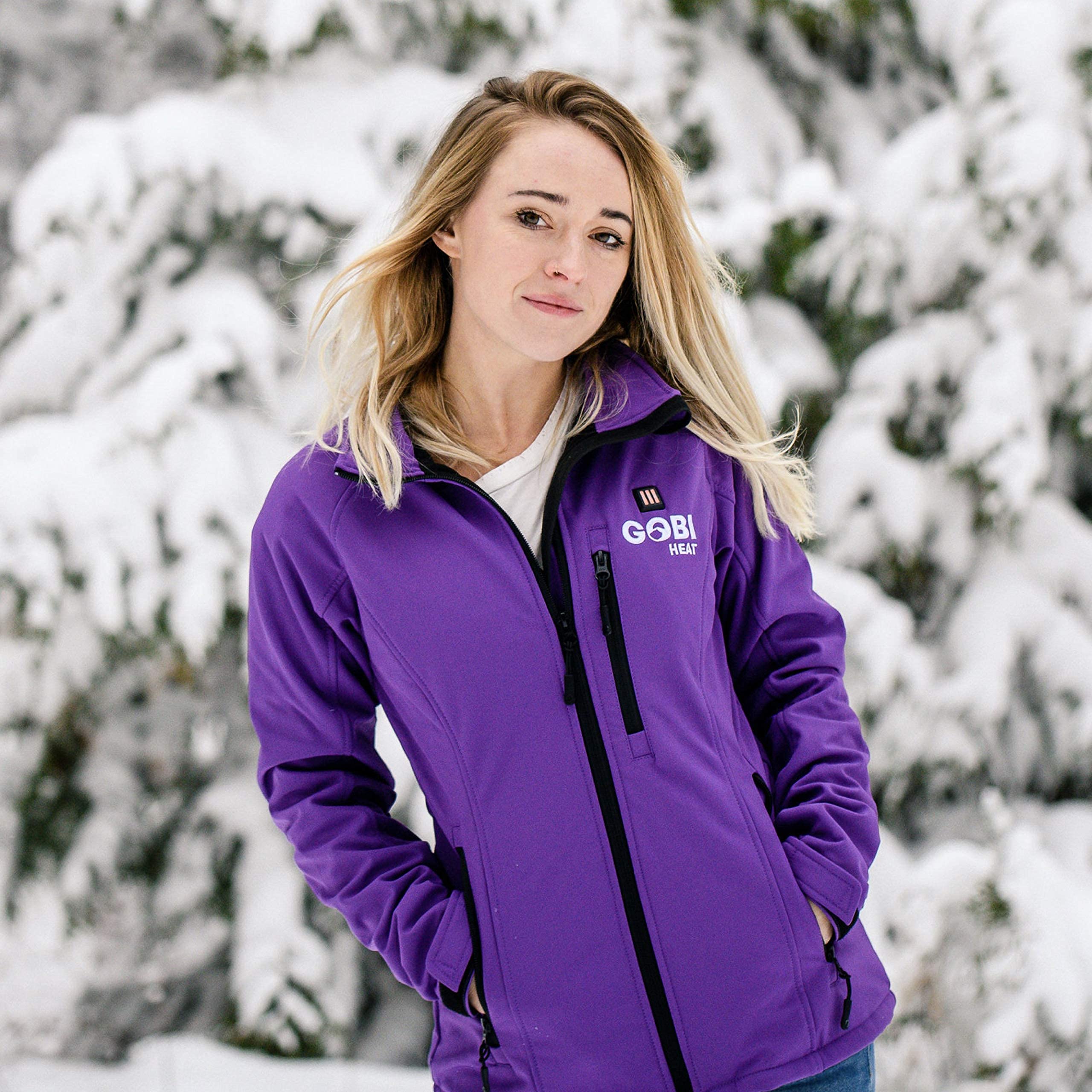 Sahara Women's Heated Jacket with 10-Hour Battery & USB Charger - Machine Washable Winter Coat for Outdoor Activities, Hiking, and Cold Weather Commuting
