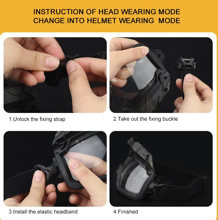 ATAIRSOFT Tactical Anti-Fog Safety Goggles - 2 Mode Protective Eyewear for Airsoft, Hiking, Paintball & Hunting (MCBK Black Lens) | Impact Resistant for Outdoor Sports & Tactical Use