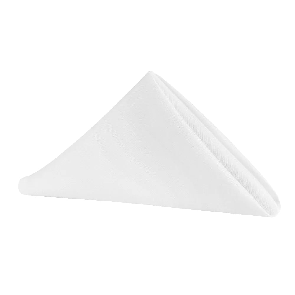 17x17 White Economy Polyester Napkins - Bulk Pack of 100 - Perfect for Restaurants, Weddings & Parties