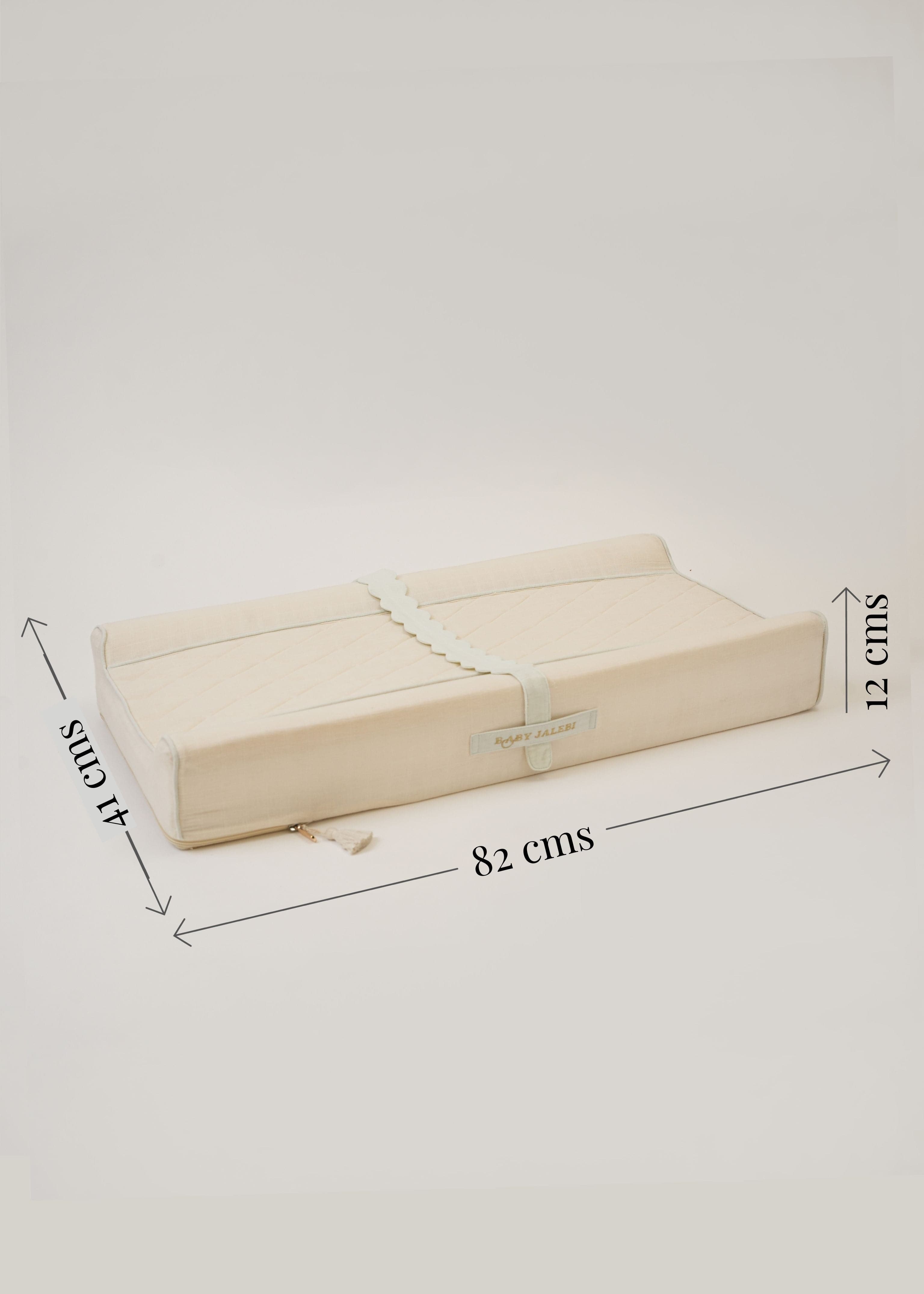 Portable Baby Changing Station - Soft Ecru Fabric for Diaper Changes On-The-Go | Perfect for Travel, Nursery & Daycare Use