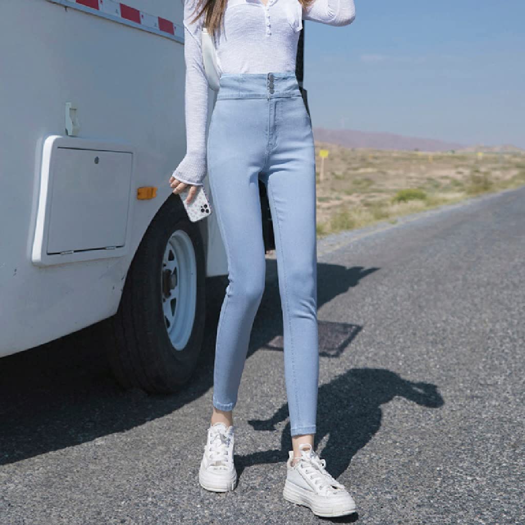 High Waist Sexy Tight Hip Lifting Jeans Leggings for Women - Stretchy Cotton Elastic Streetwear Pants (Color A, Size 27) - Perfect for Casual Outfits, Date Nights & Everyday Wear
