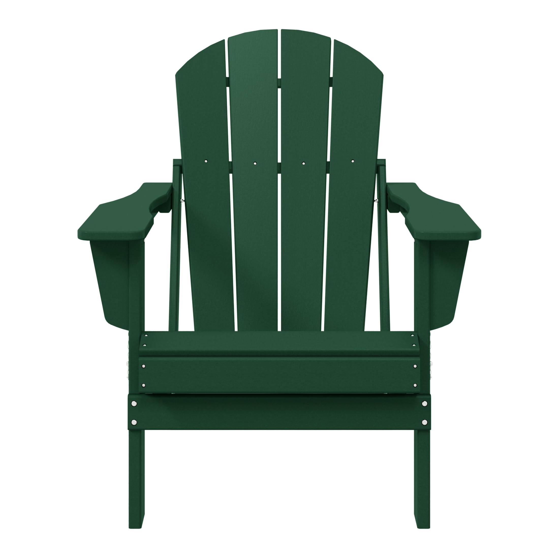 WO Home Furniture Adirondack Chair - Outdoor Folding Lounger for Fire Pit, Beach, Balcony, Backyard, Lawn, Patio, Pool, Deck & Garden - Comfortable Dark Green Relaxation Chair for Outdoor Living Spaces