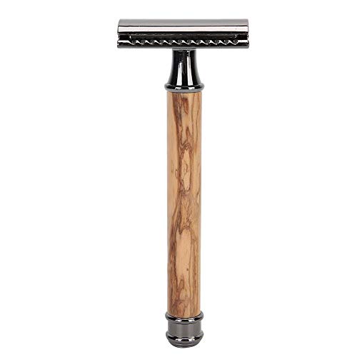 Premium Double Edge Safety Razor - Wooden Handle Manual Shaving Knife for Men & Women | Smooth Close Shave | Non-Slip Grip | Portable Travel Razor (Black) | Perfect for Home Use, Travel & Grooming Kits