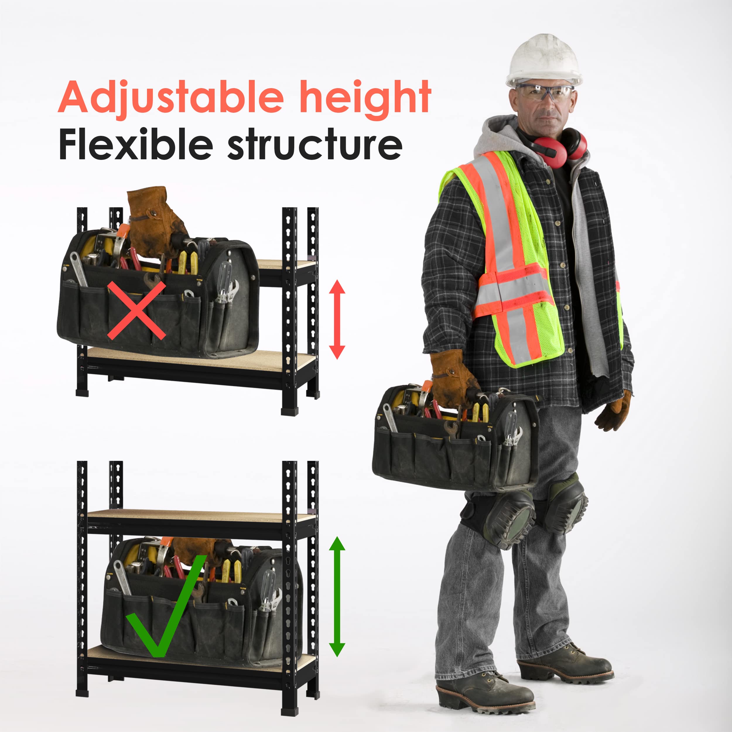 Prilinex Heavy Duty 5-Tier Adjustable Metal Shelving Unit - 28