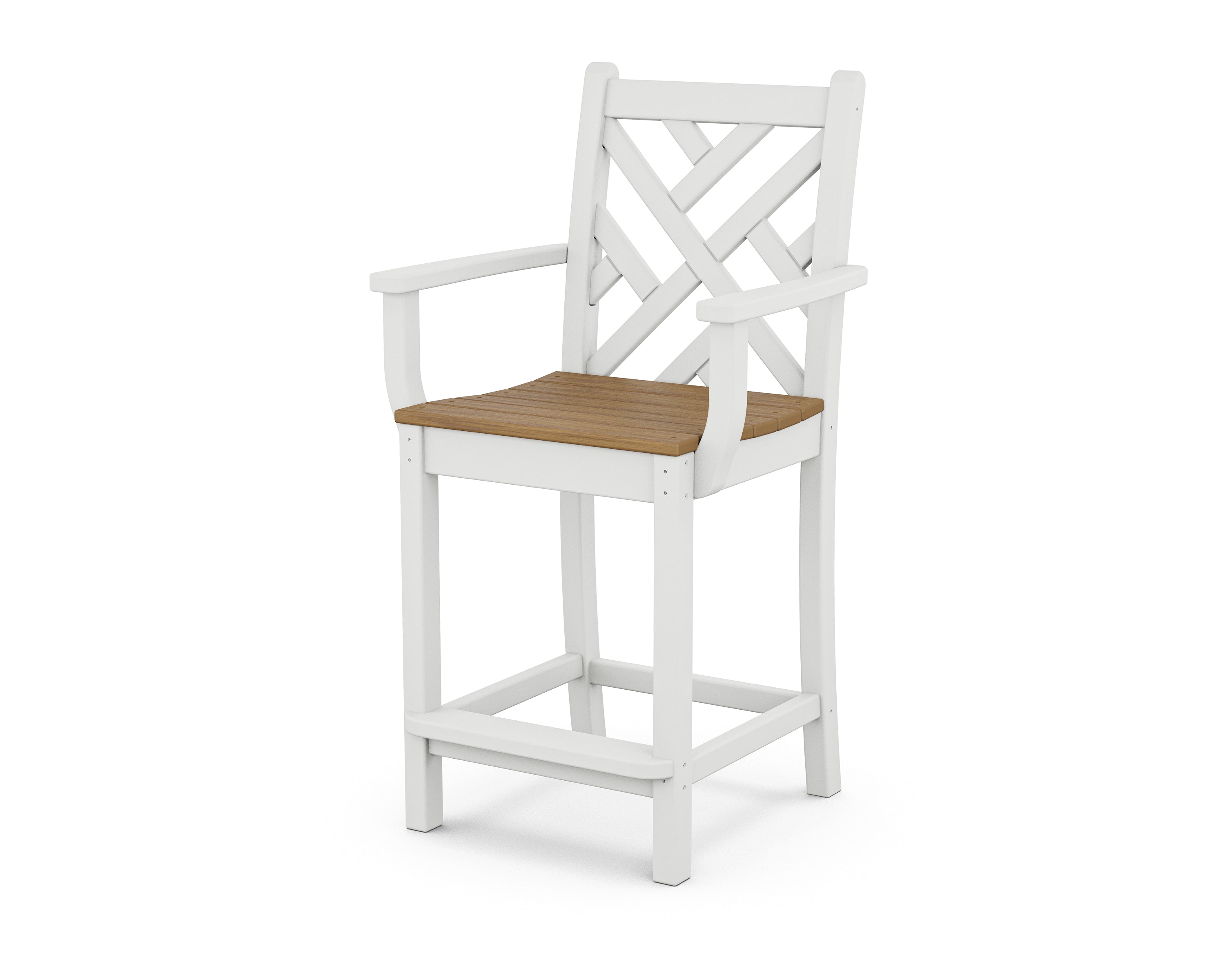 POLYWOOD Chippendale Counter Arm Chair - Durable Outdoor Dining Chair for Patio, Bar, and Kitchen Use