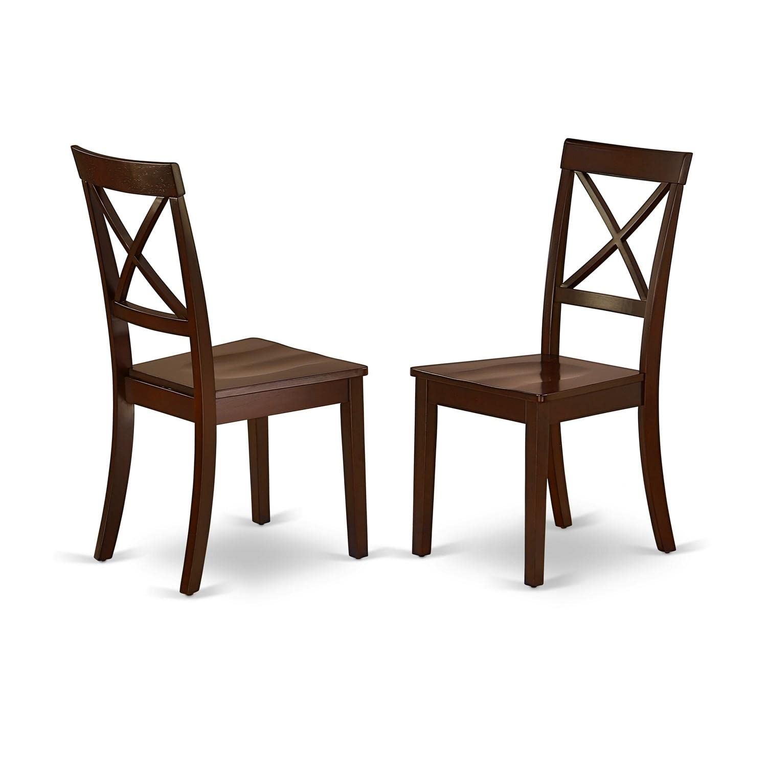 East West Furniture 3 Piece Kitchen Table & Chairs Set with Butterfly Leaf - 32x60 Inch Rectangle Dining Table & 2 Chairs, Mahogany - Perfect for Small Spaces, Breakfast Nooks & Cozy Dining Rooms