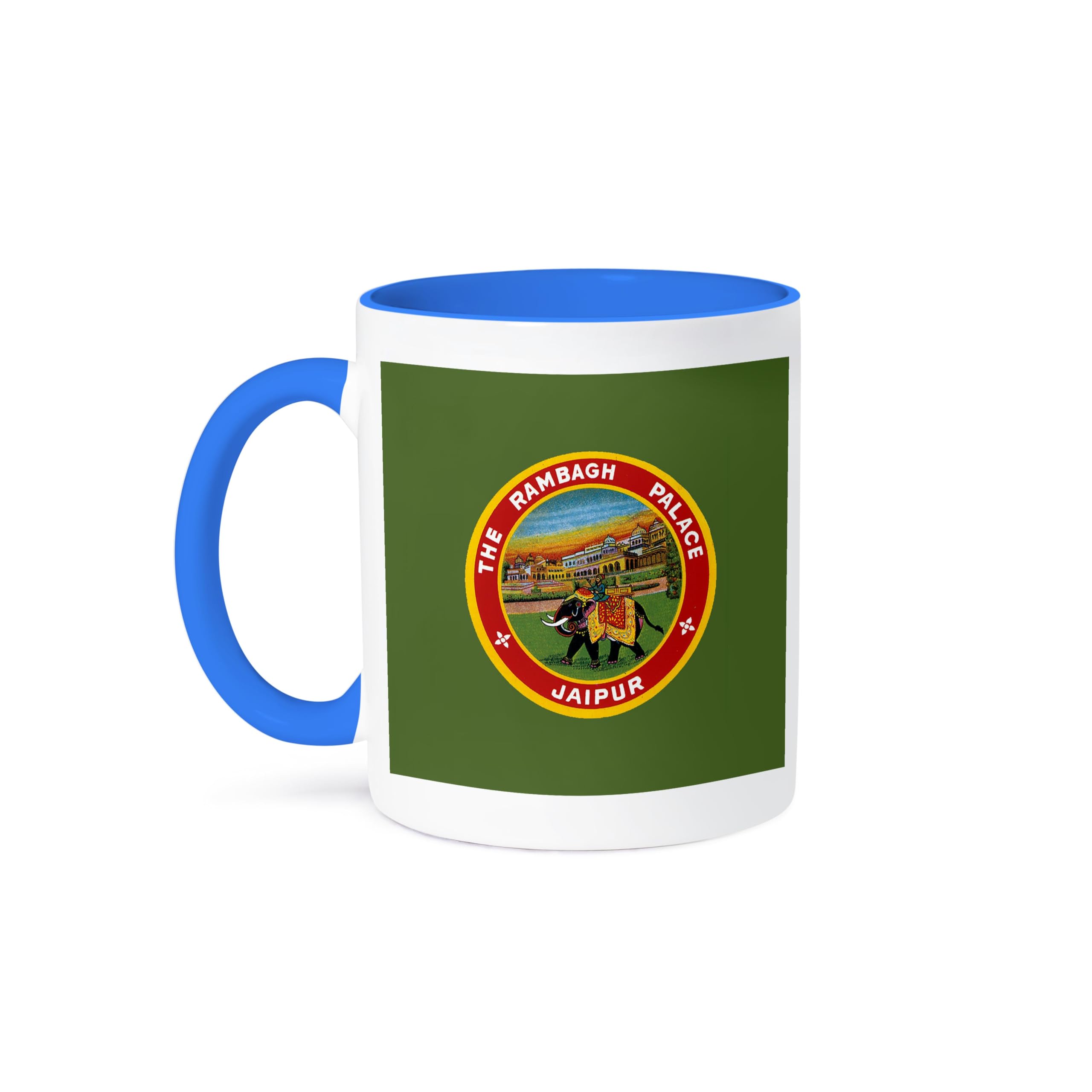 3D Vintage Travel Poster Coffee Mug - 11oz The Rambagh Palace Jaipur Elephant Ride Design - Funny Novelty Gift for Tea & Coffee Lovers - Perfect for Office, Home & Travel Use