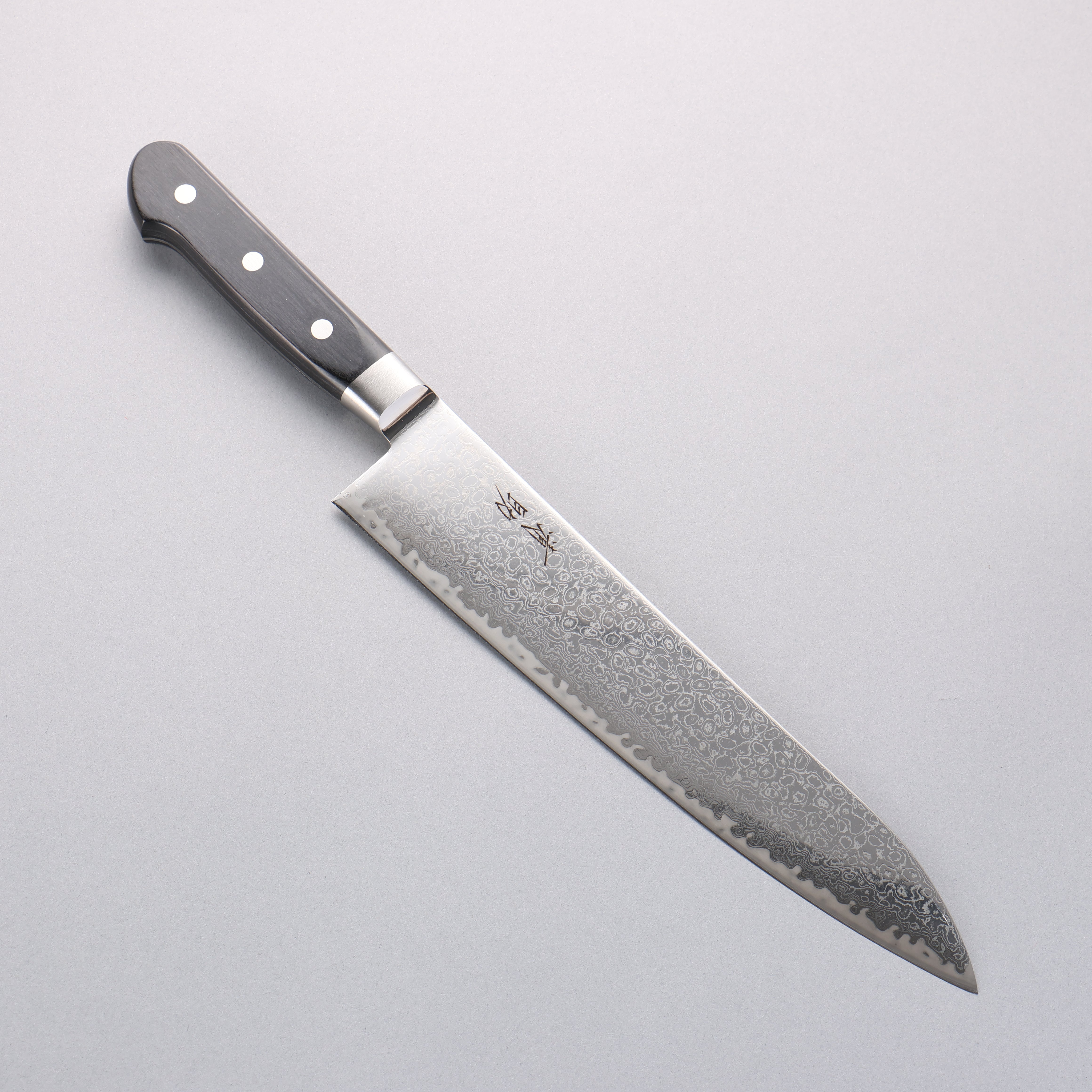 Premium Seisuke Kagami2 AUS10 Damascus Gyuto Chef Knife 240mm - Mirrored Finish, Black Pakkawood Handle - Perfect for Sushi, Meat Slicing & Professional Kitchen Use