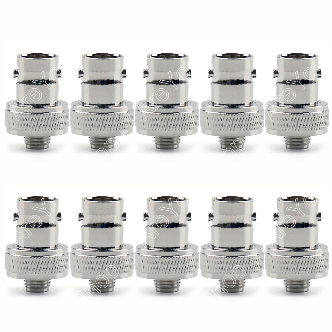 10Pcs BNC Female to SMA Female RF Adapter Connector - Gold Plated, High Frequency Coaxial Cable F/F for CCTV, Antenna, Radio & Ham Equipment