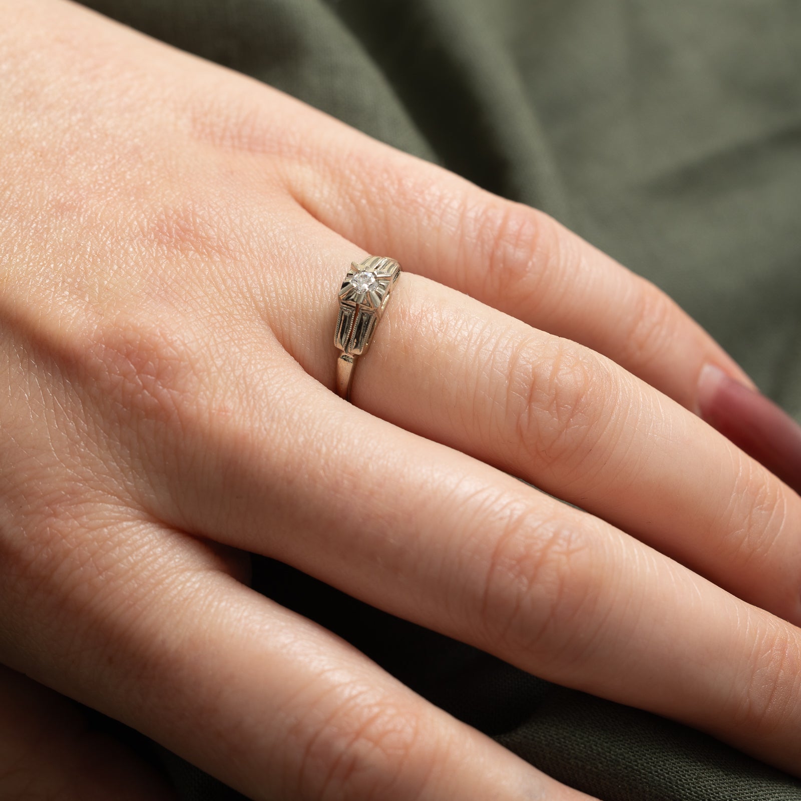 0.08ct Illusion Set Diamond Ring - Size 5.5 | Elegant Wedding Band, Anniversary Gift for Her | Perfect for Engagement, Proposal & Special Occasions