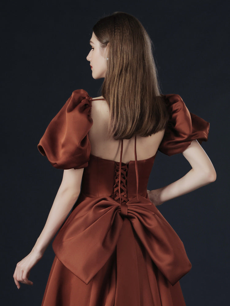 Off Shoulder Satin Prom Dress - Elegant A-Line Formal Evening Gown for Homecoming, Wedding & Party | Style 698