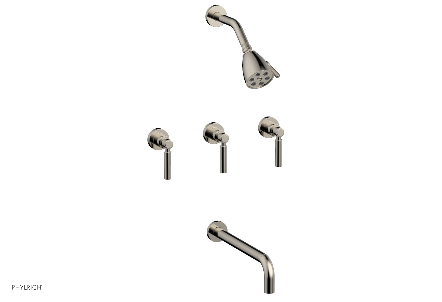 Premium 3-Handle Tub and Shower Faucet Set with 12