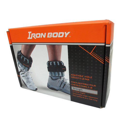 IBF 5lb Adjustable Ankle Weights for Women & Men - Ankle Weights for Walking, Running, Workout, Fitness Training & Physical Therapy - Adjustable 1.25lb per Strap (Pair)
