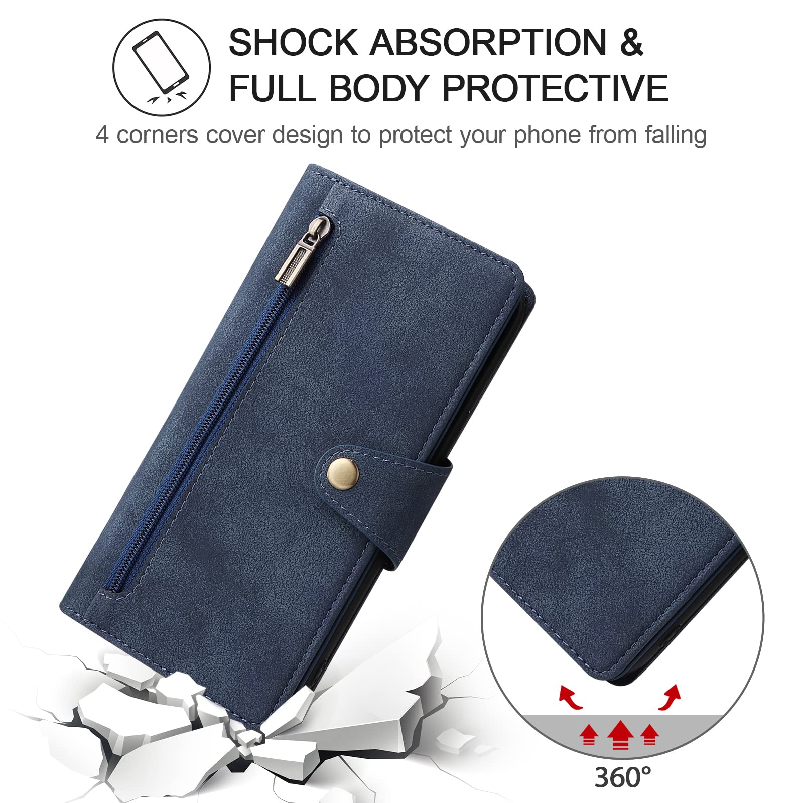 Premium PU Leather Wallet Case for Samsung Galaxy S9 - Shockproof Flip Cover with Card Slots, Magnetic Closure, Kickstand & Wrist Strap | Perfect for Daily Use, Travel & Hands-Free Convenience