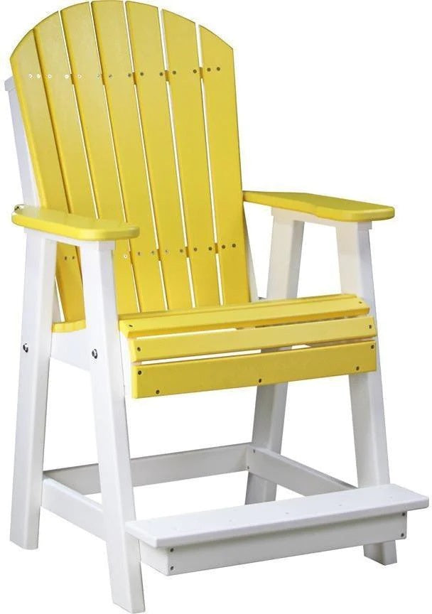 Luxcraft Recycled Plastic Counter Height Adirondack Chair Set - Outdoor Patio, Garden, Balcony Furniture for Relaxing & Entertaining