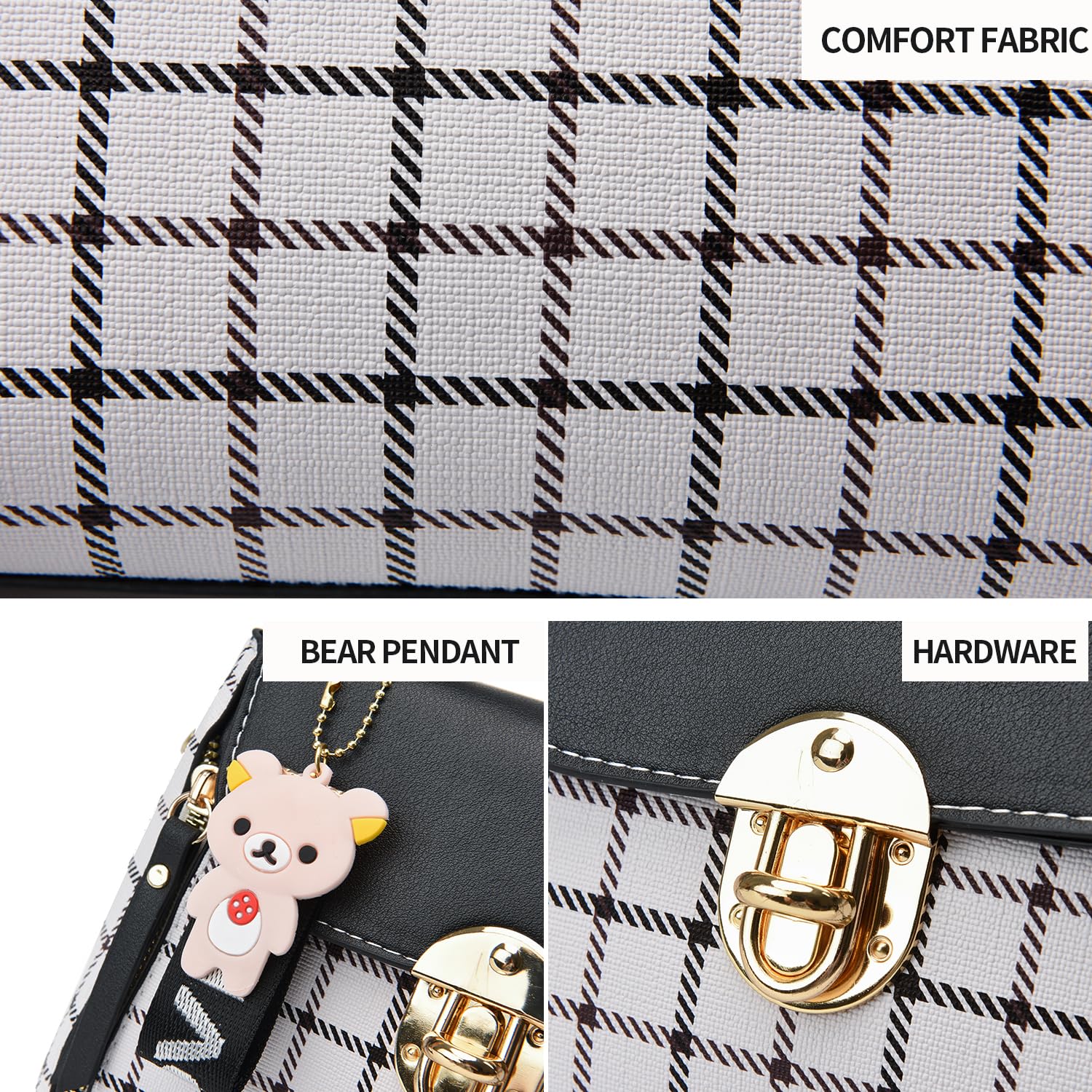 Stylish Xiaoyu Crossbody Bags for Women & Teens - Lightweight Plaid Shoulder Purse & Fashionable Satchel Handbag | Perfect for School, Travel & Everyday Use