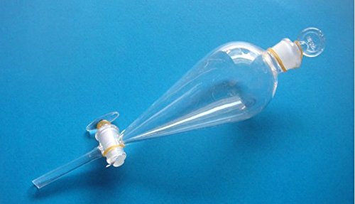 500ml Lab Glass Separatory Funnel with PTFE Stopcock - Premium Borosilicate 3.3 Glass for Chemical Experiments, Essential for Liquid Extraction, Distillation & Organic Chemistry Labs