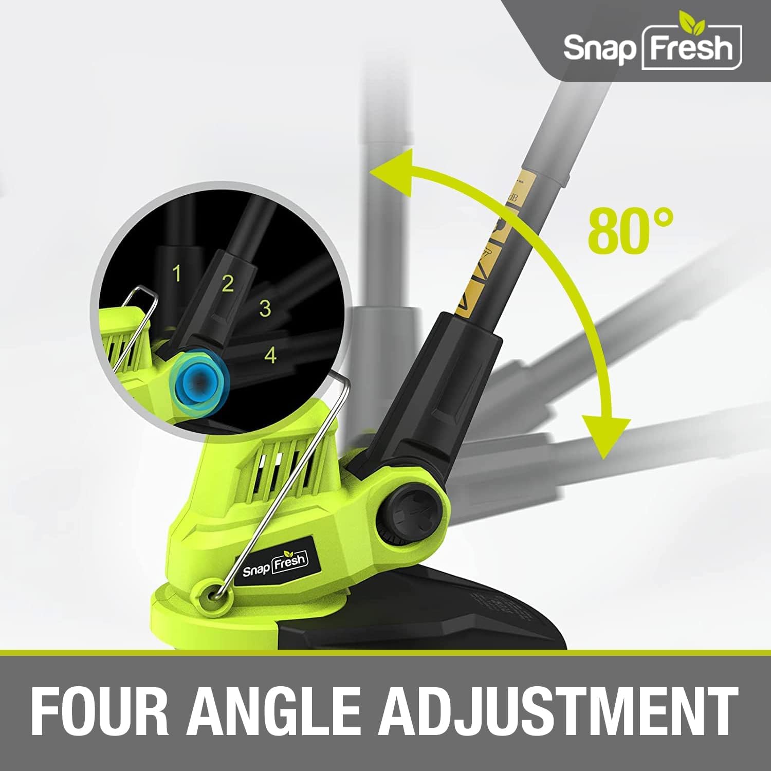**SnapFresh 20V Cordless String Trimmer - Electric Lawn Trimmer with 2.0Ah Battery & Fast Charger, Lightweight Adjustable Angle Trimmer for Garden, Yard, and Lawn Edging - Perfect for Home Landscaping and DIY Lawn Care**