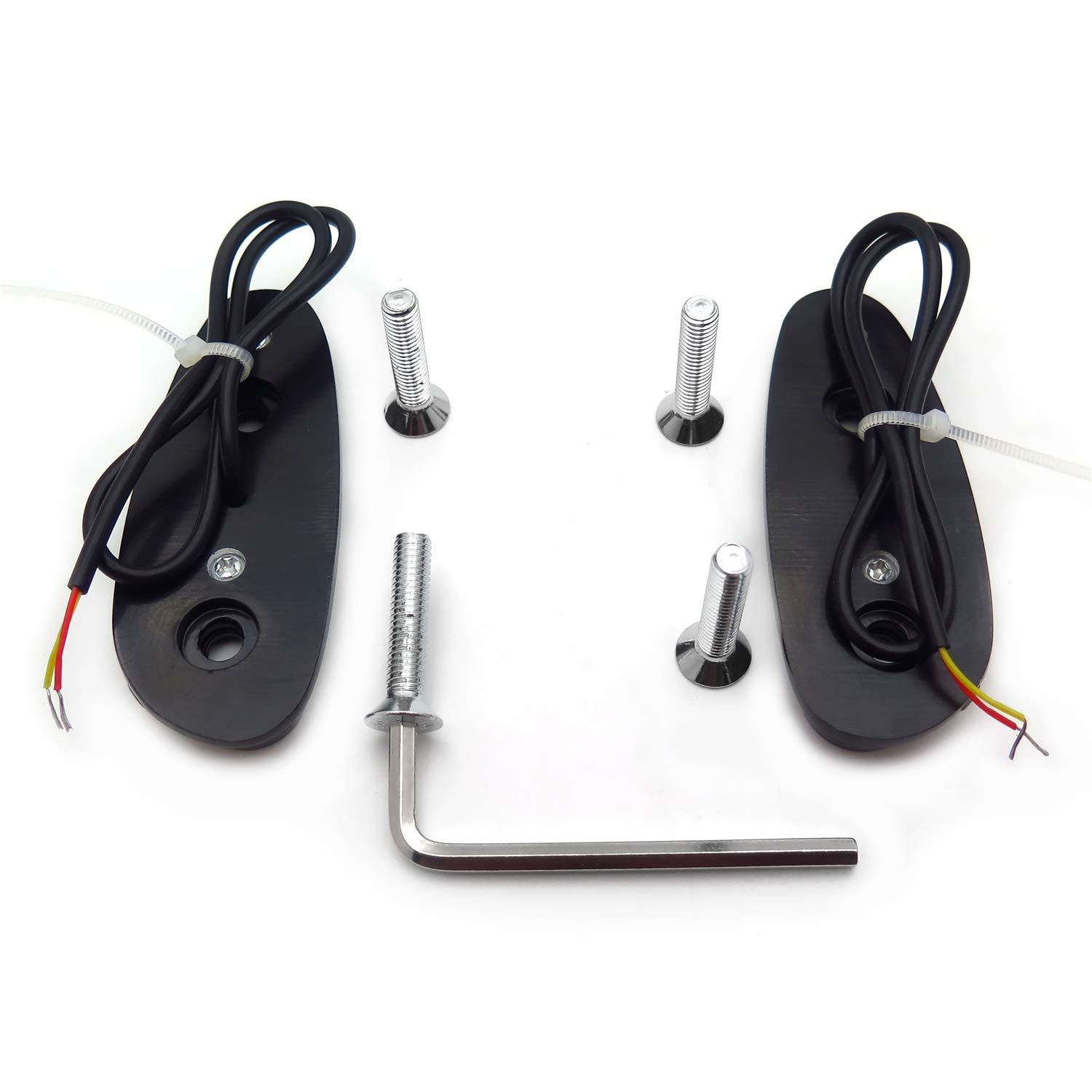 HTTMT LED Signal Mirror Block Off Plate - Black - Compatible with 2001-2005 Suzuki GSXR600 (Part# MT222-009A-HTTMT) | Motorcycle Accessory for Customization & Cleaner Look