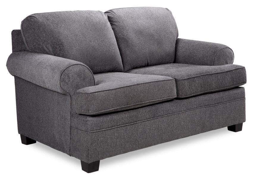 Calliope Loveseat Sofa - Modern Two-Seater Loveseat in Smoke Gray Fabric | Perfect for Small Spaces, Living Rooms & Apartments
