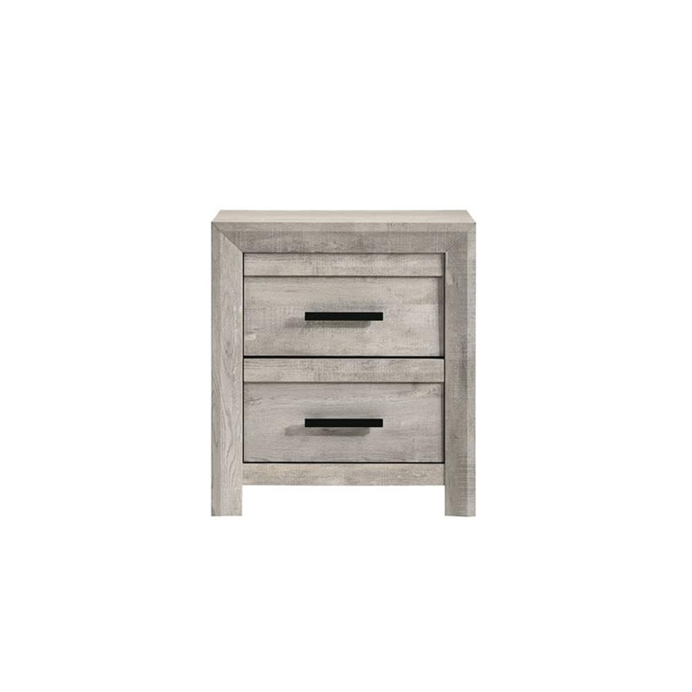 Picket House Furnishings Keely 2-Drawer White Nightstand - Modern Bedside Table for Bedroom, Guest Room & Nursery Storage