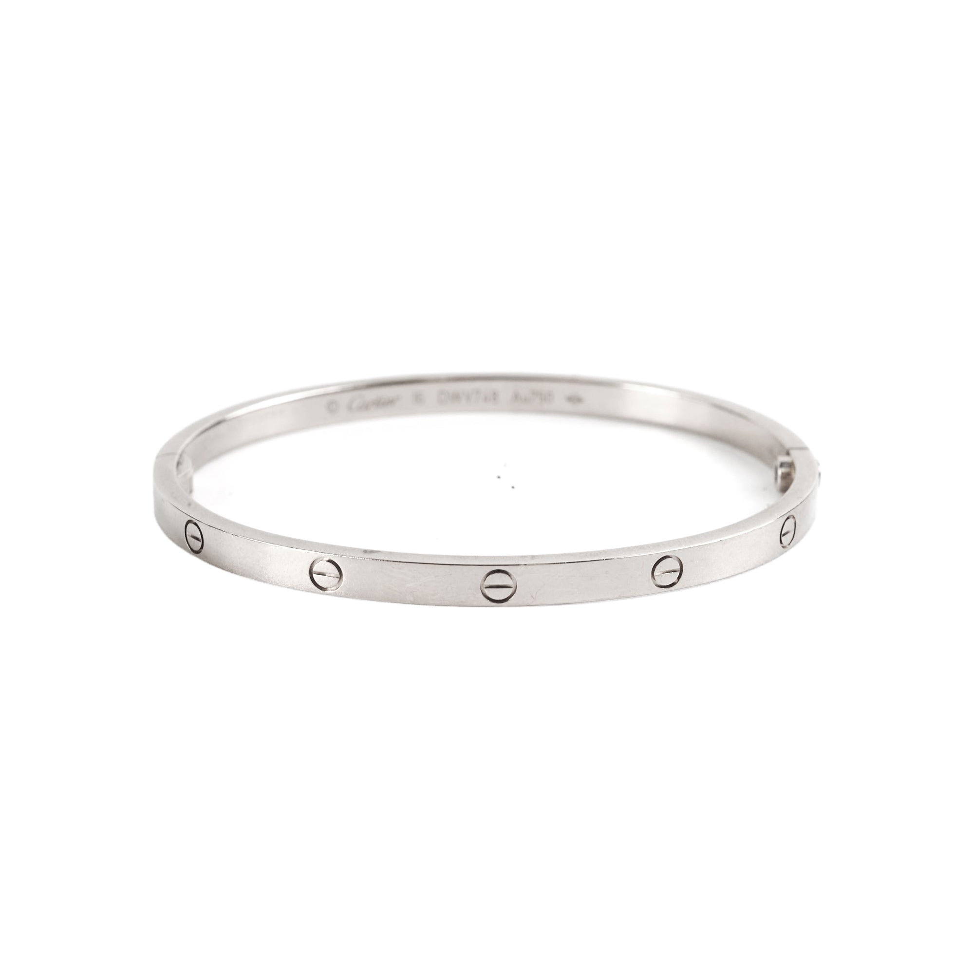 Cartier Love Bracelet Thin 18K White Gold Size 16 - Elegant Luxury Jewelry Gift for Women, Perfect for Anniversaries & Special Occasions
