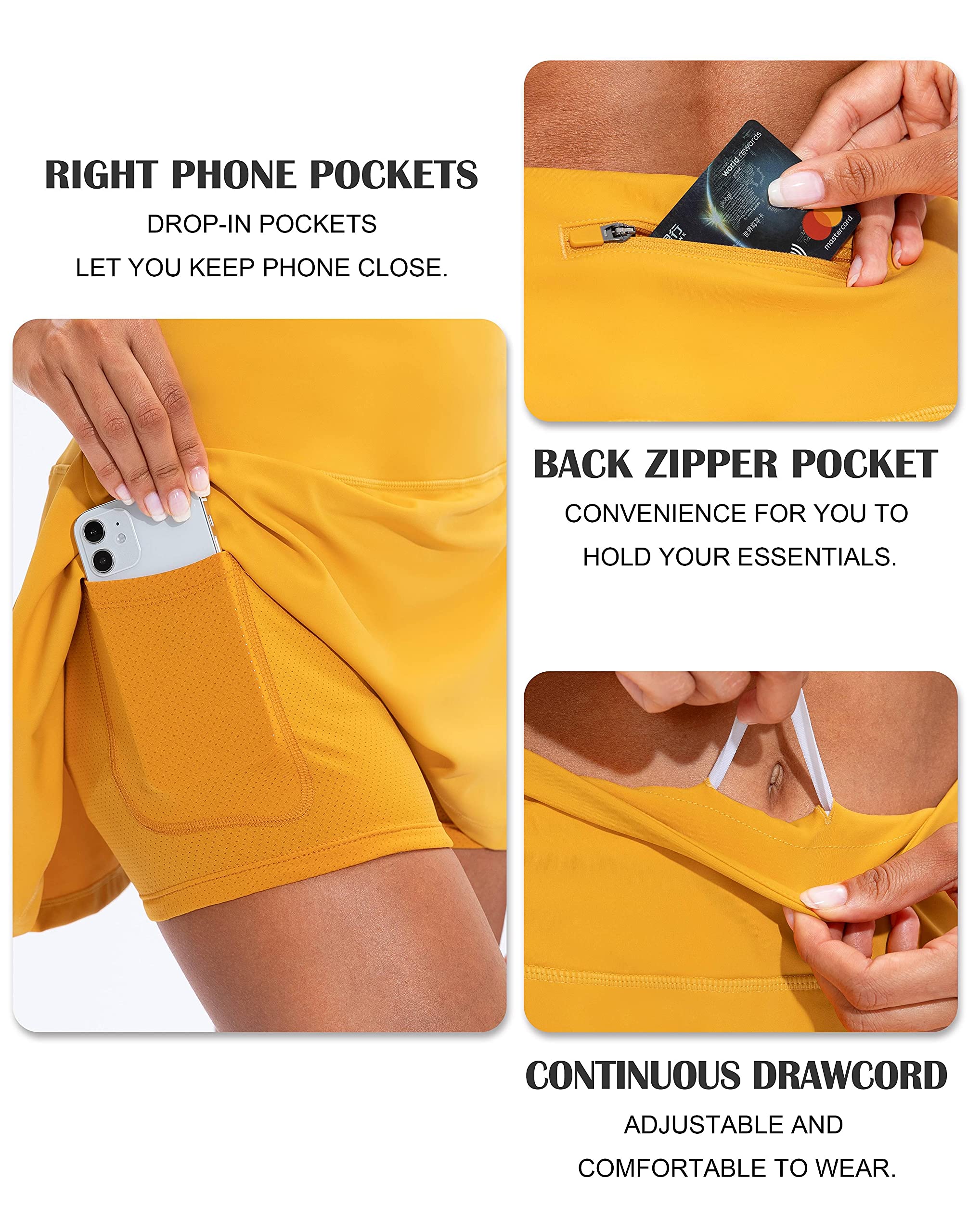 Soothfeel Women's Pleated Tennis Skirt with Pockets - High Waisted Athletic Skort for Golf, Running & Workout - Perfect for Sports, Gym & Casual Wear