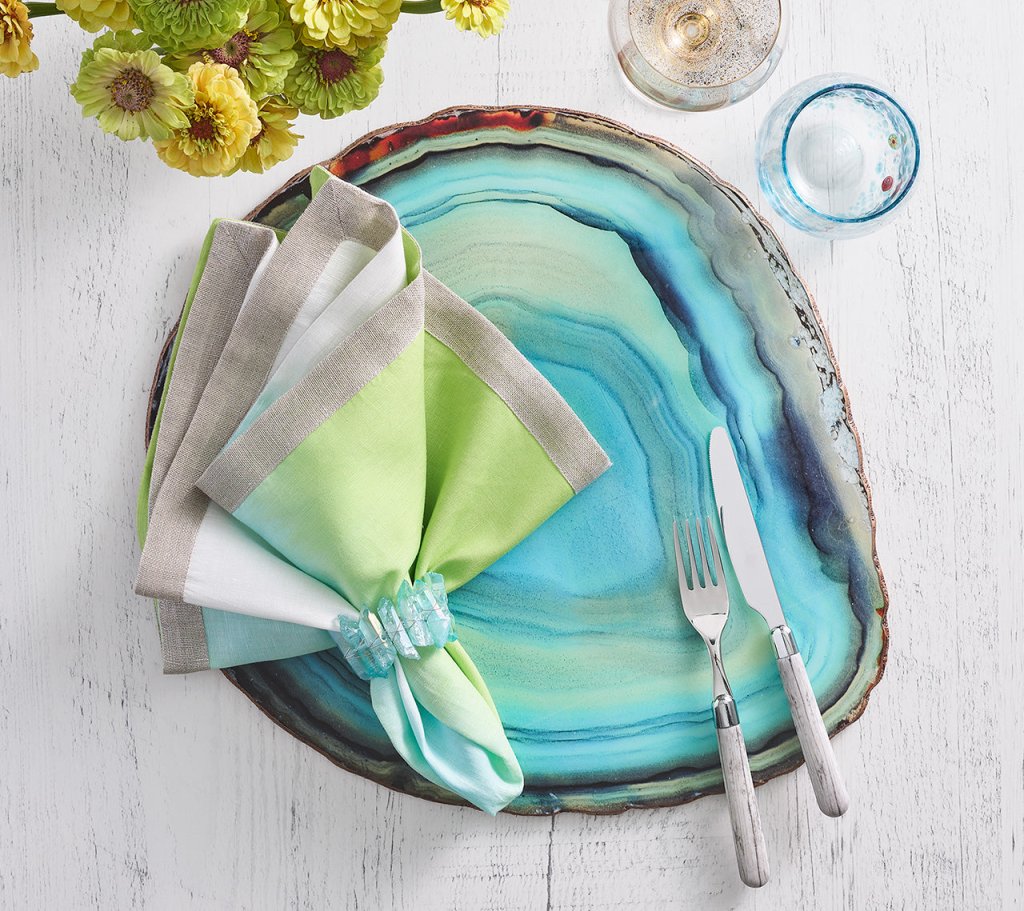 Turquoise Azure Placemats Set of 4 - Waterproof & Heat-Resistant Dining Table Mats for Kitchen, Restaurant, or Party Decor