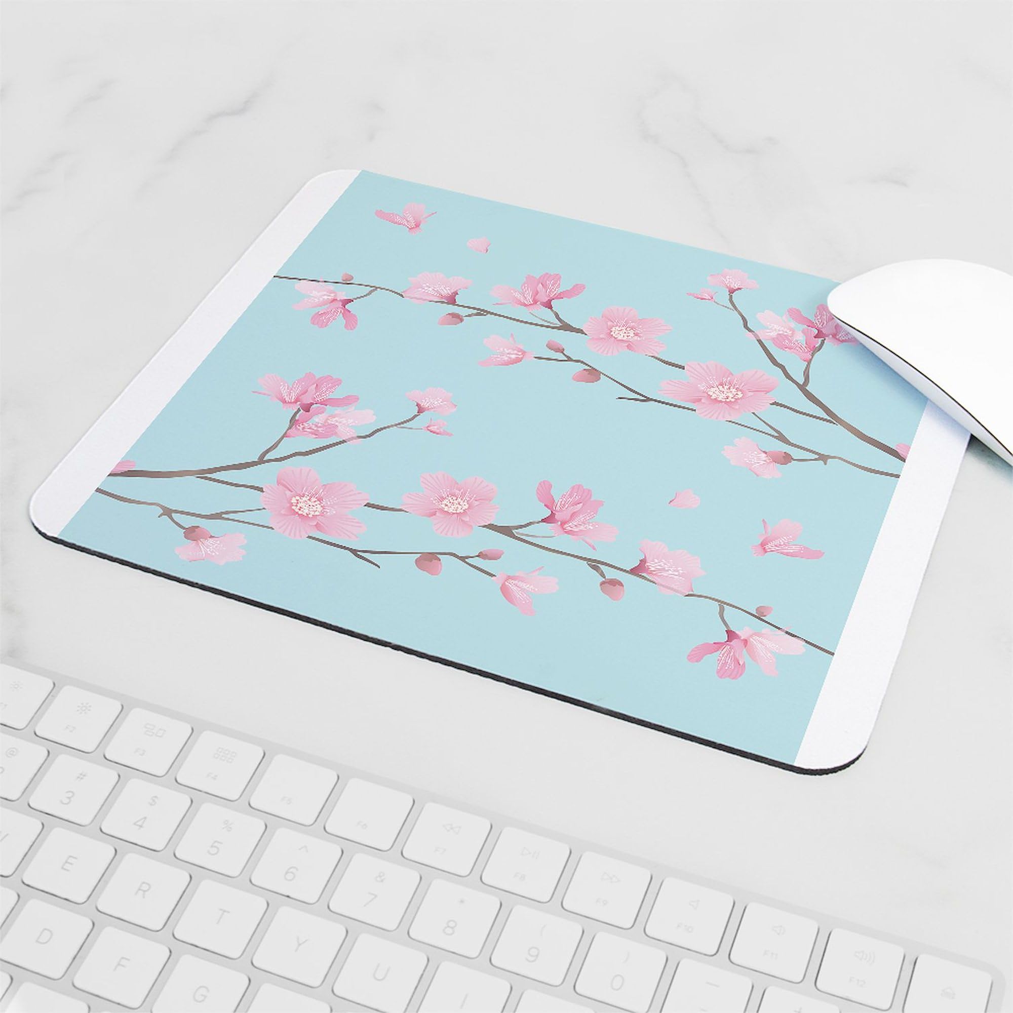 Cherry Blossom Gaming Mouse Pad - Non-Slip Rubber Base for PC & Laptop - Perfect for Office Work, Gaming & Home Use