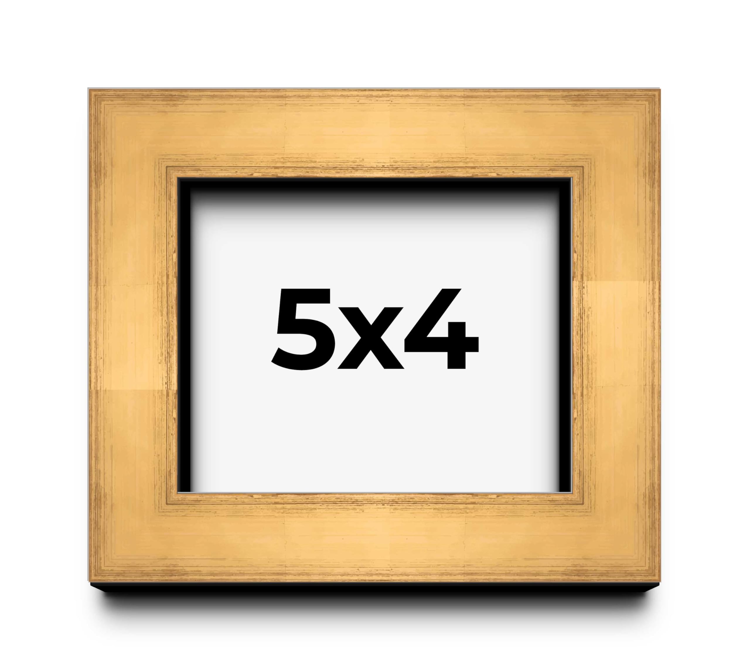 5x4 Inch Gold Scuffed Siena Shadow Box Frame - 1.5 Inch Deep Display Case with Shatterproof Acrylic Glass & Hanging Hardware - Perfect for Memorabilia, Jewelry Display, and Wall Decor