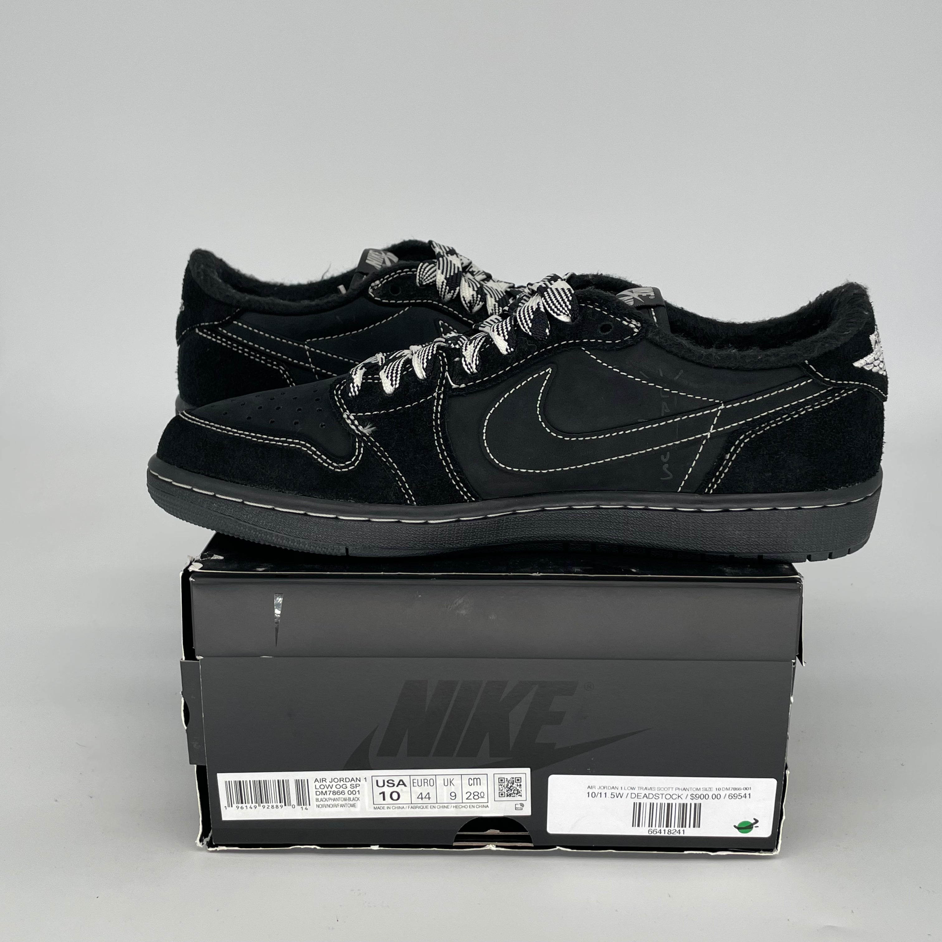 Air Jordan 1 Low Travis Scott Phantom Sneakers - Men's Size 10 & Women's Size 11.5 (DM7866-001) - Perfect for Streetwear & Sneaker Collectors