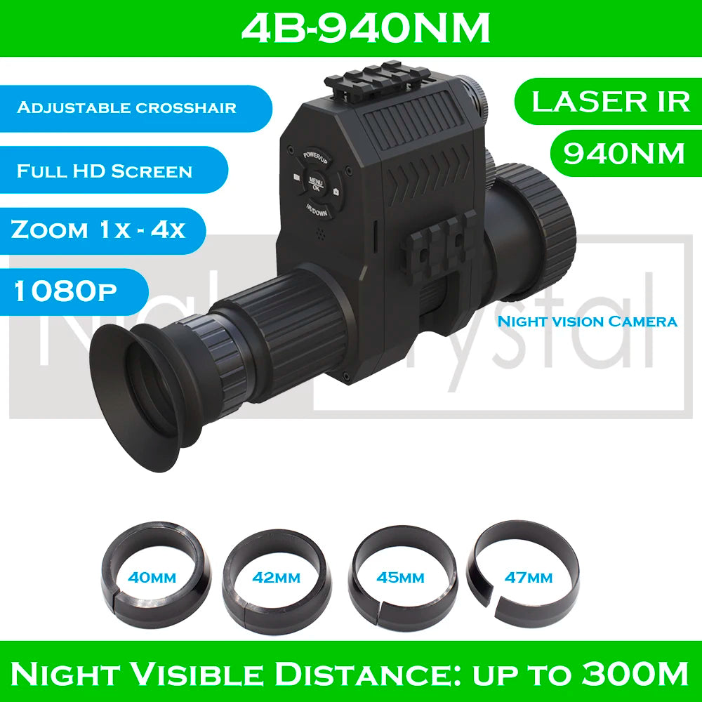 Best Hunting Night Vision Goggles with 850nm Rifle Thermal Scope - Clip-On Monocular Digital Camera for Red Dot Sight & Laser IR - Perfect for Night Hunting, Wildlife Observation & Tactical Missions