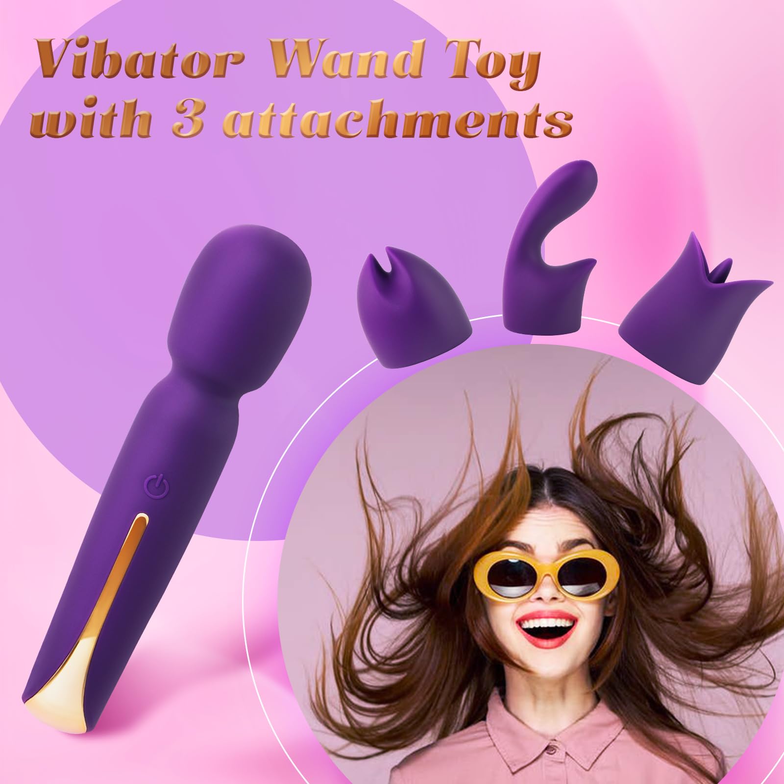 NightWind 4-Piece Silicone Wand Vibrator Kit - 10 Powerful Vibration Modes for G-Spot, Clitoral & Anal Stimulation - Ultra Quiet & Soft Adult Sex Toy for Women - Perfect Gift Box for Couples & Solo Play (Ideal for Bedroom Fun, Relaxation & Intimate Moments)