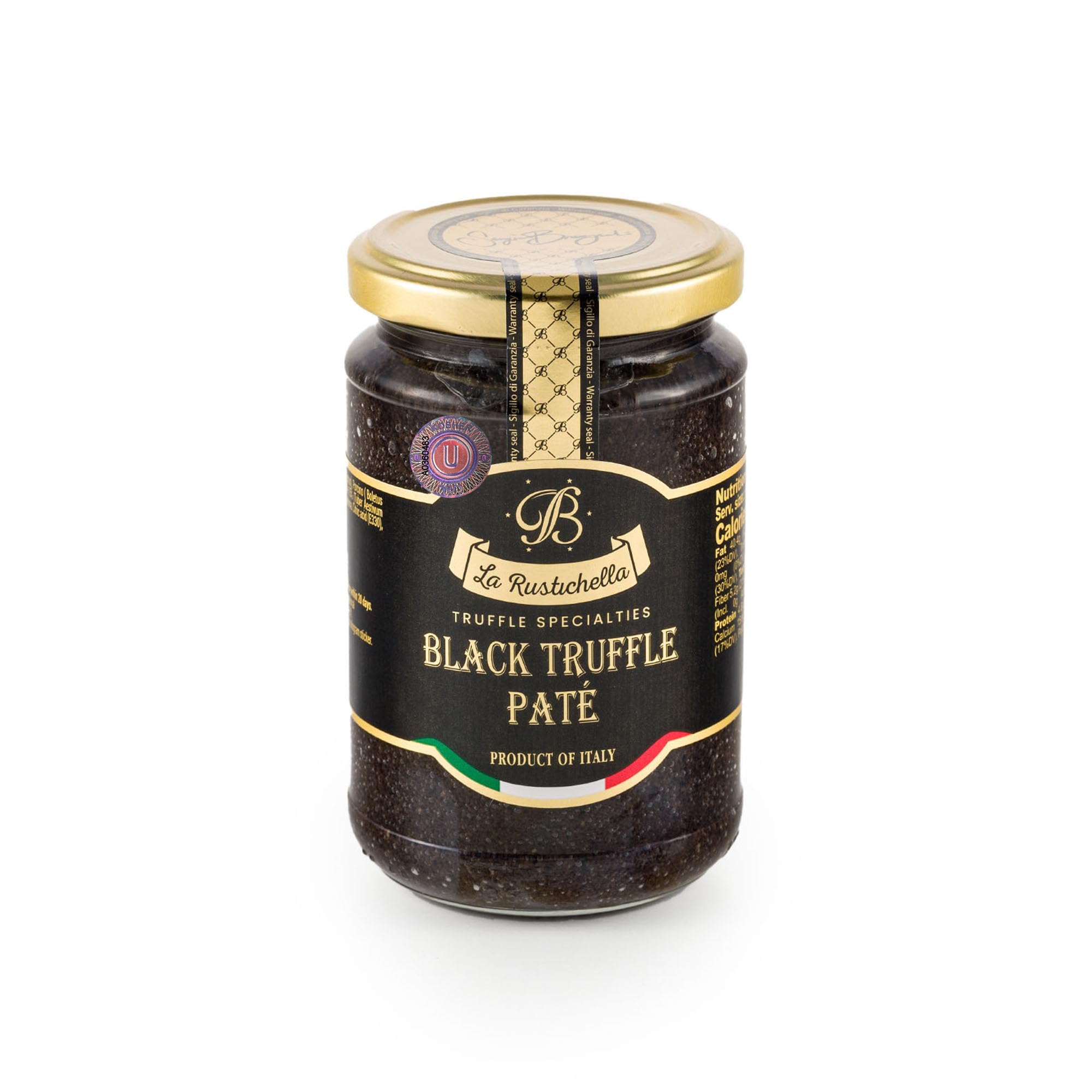 La Rustichella Black Truffle Patè - Kosher Certified 100% Italian Vegan Gluten-Free Cholesterol-Free Truffle Spread (9.88oz/280g) - Perfect for Pasta, Risotto, Charcuterie Boards & Gourmet Cooking
