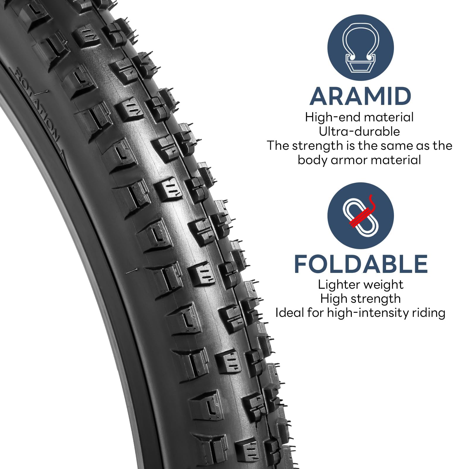 YUNSCM 26x2.35 Mountain Bike Tires - Lightweight Premium ETRTO 60-559 60TPI Nylon Anti-Puncture Tires with 26