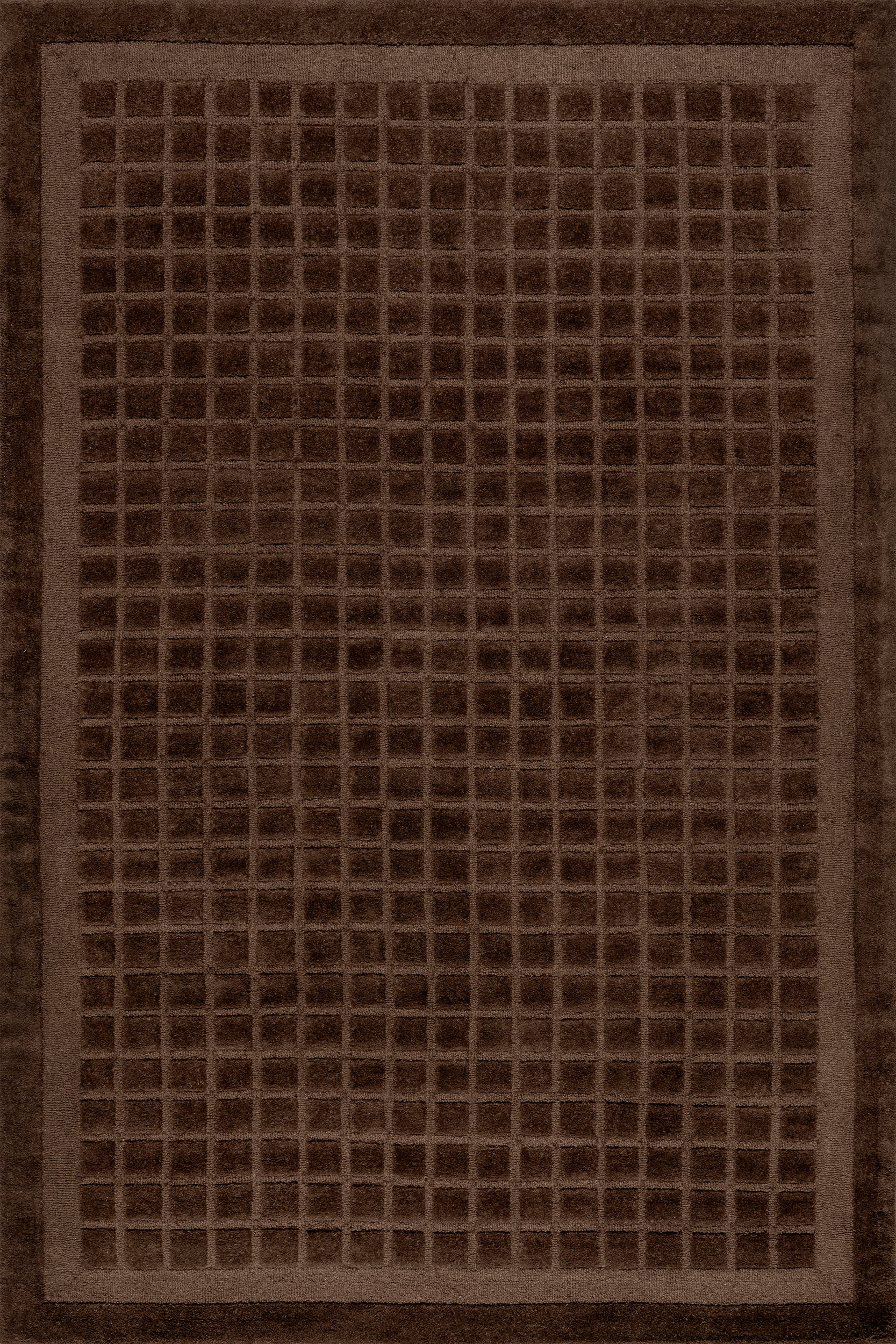 Premium Fritz Checked Wool Rug - Soft & Durable Brown Area Rug for Living Room, Bedroom, or Office Decor
