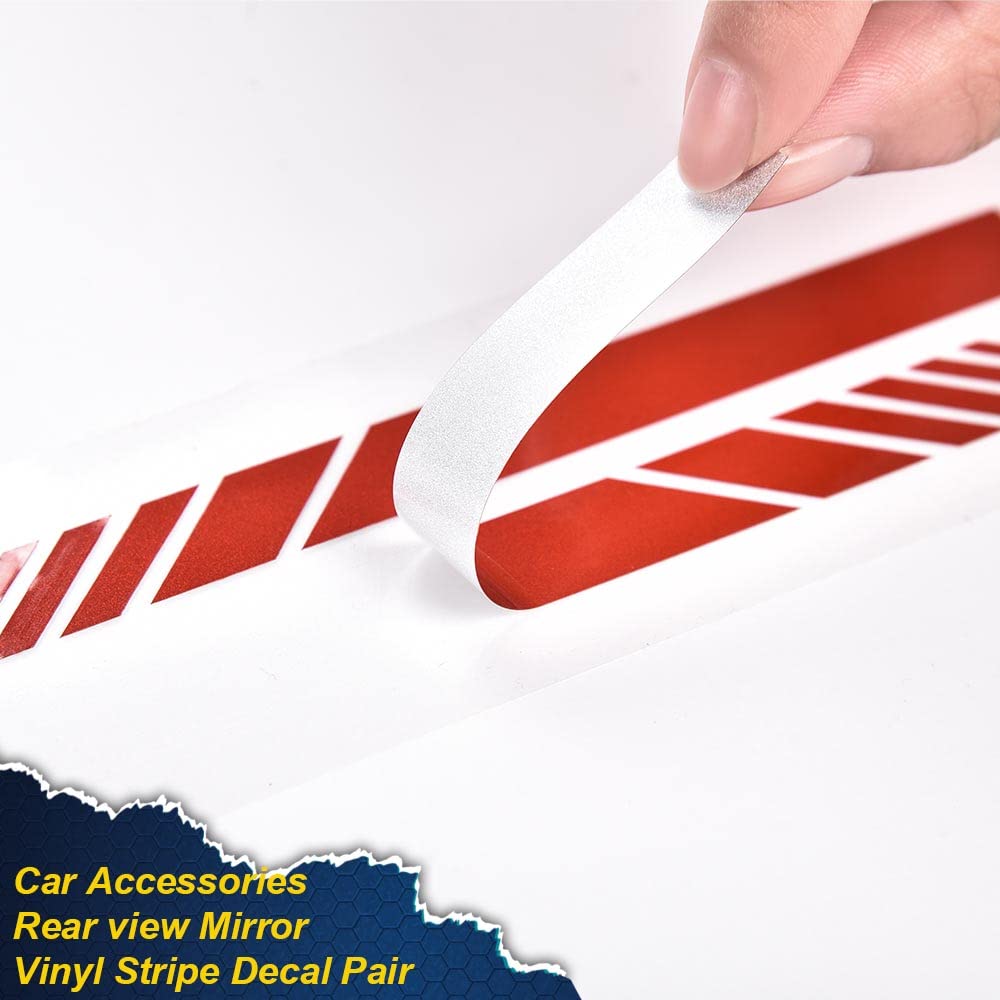 Carbon Fiber 5D Rearview Mirror Vinyl Decal Sticker - 2PCS Red Car Accessories for Enhanced Style & Protection - Perfect for Car Enthusiasts & Auto Customization