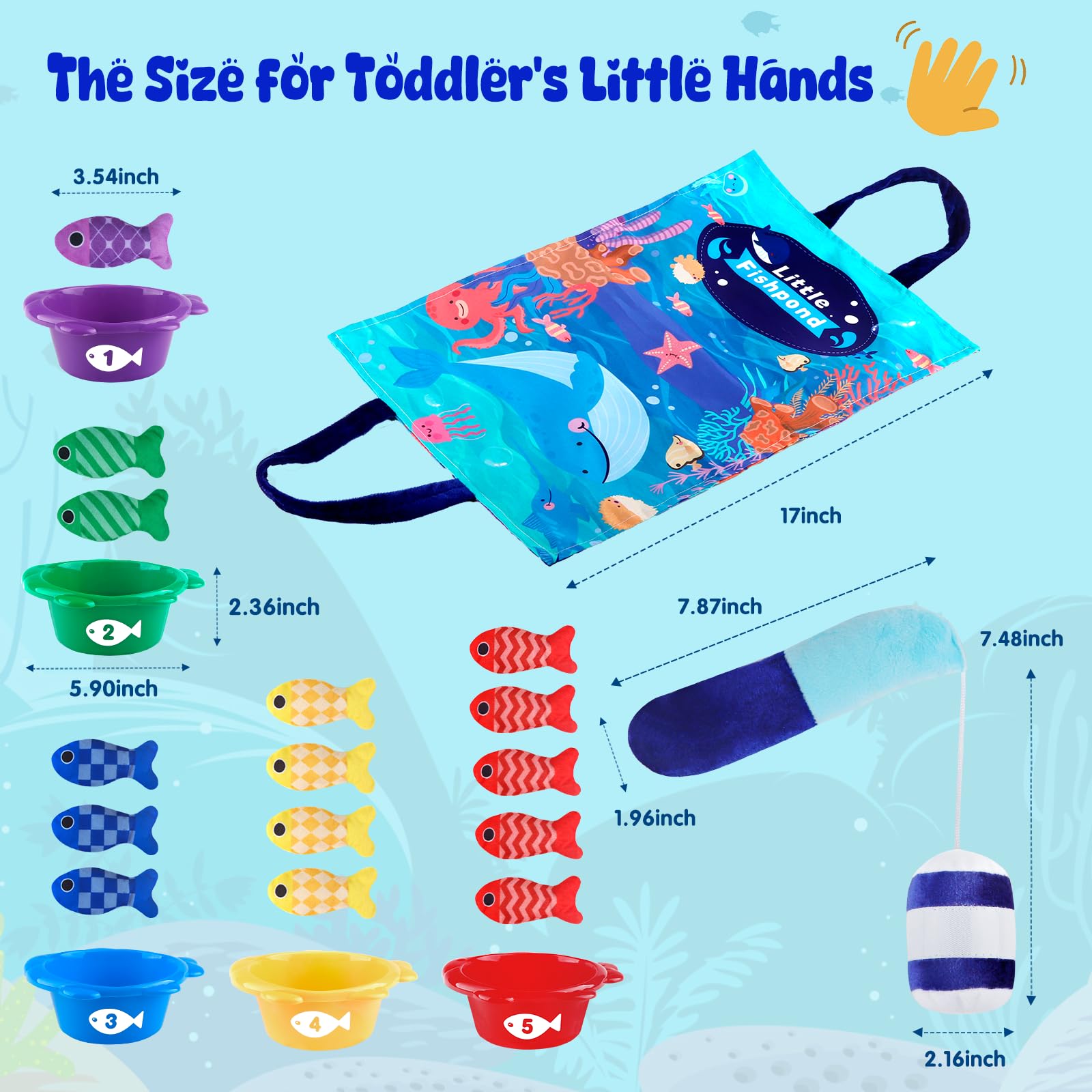 **Fozcmisw Montessori Baby Fishing Toy for 1-3 Year Old Boys & Girls - Early Learning Motor Skill Toy for 6-12 Months, Toddler Educational Gift (Perfect for Birthday, Christmas & Sensory Playtime)**