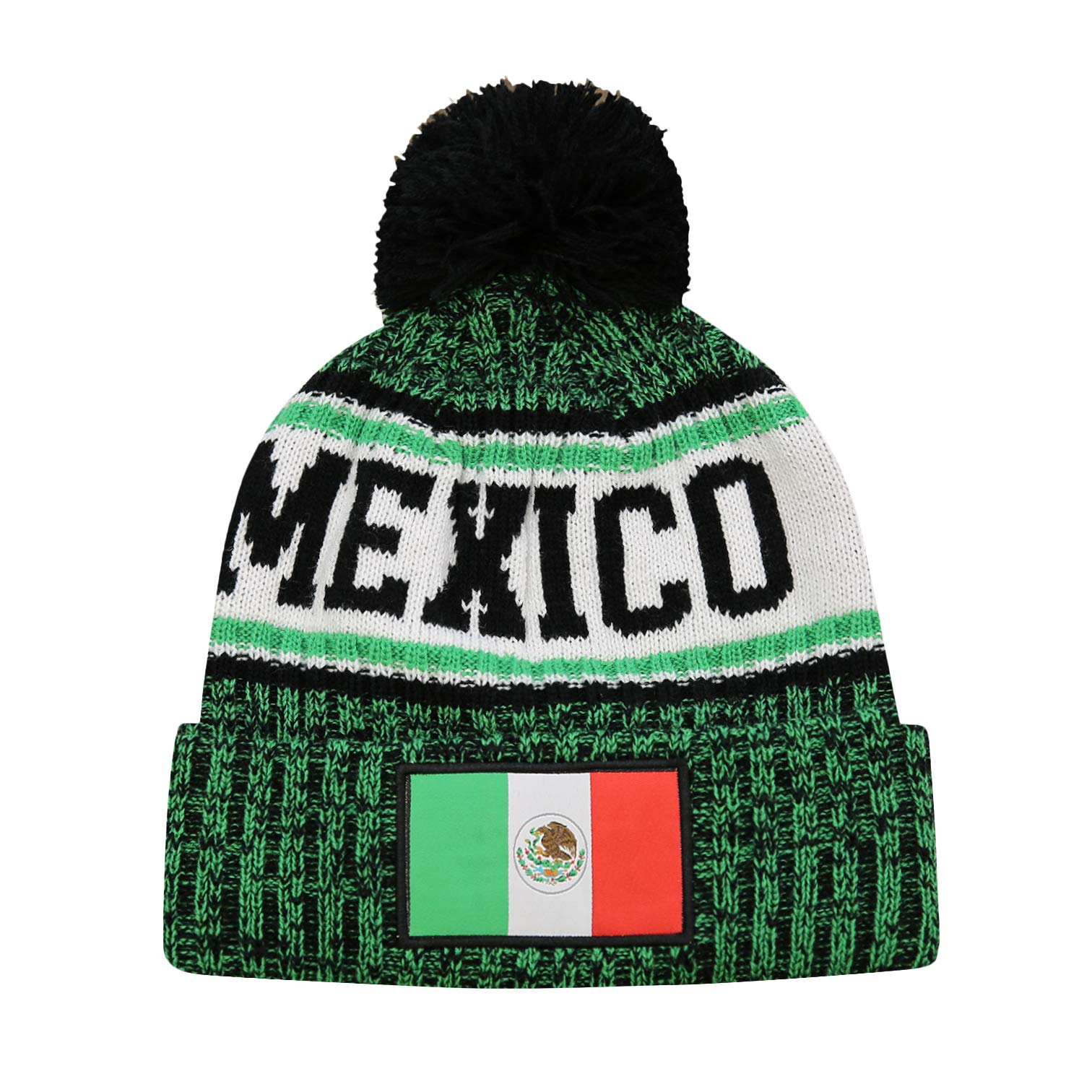 Mexico Country Crowned Adult Unisex Beanie - Warm Green Knit Hat for Men & Women - Perfect for Winter Sports, Outdoor Activities & Casual Fashion